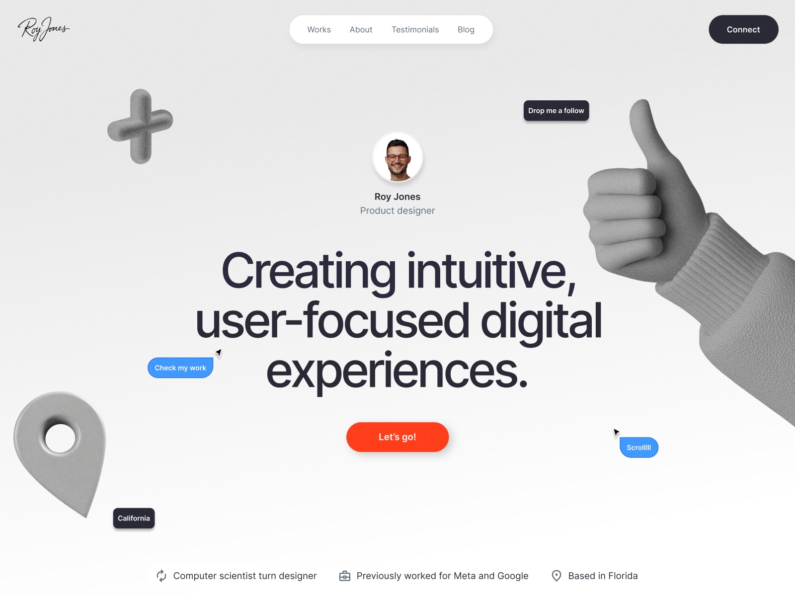 Screenshot of Tdroyfolio website
