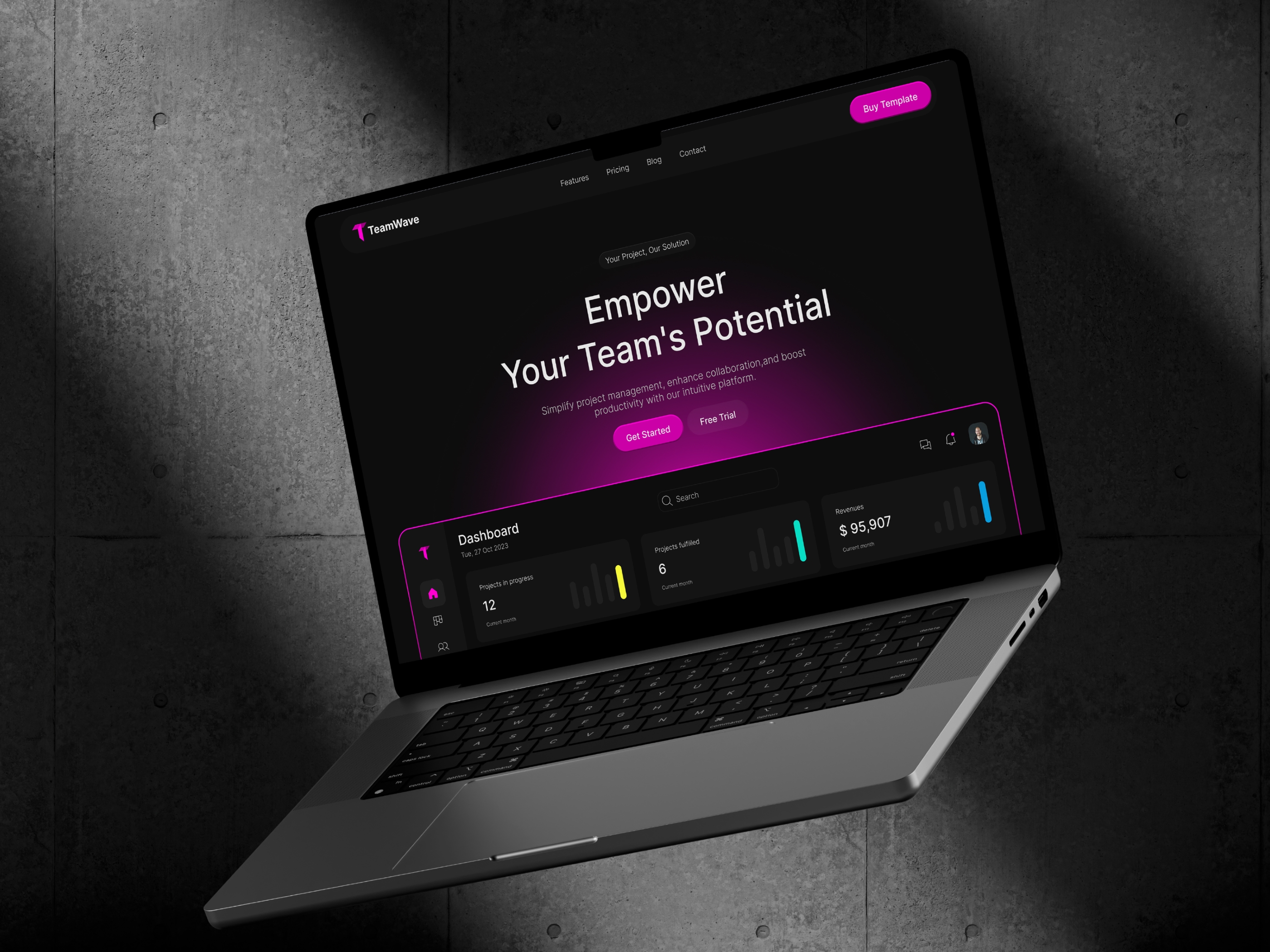 Screenshot of Teamwave website