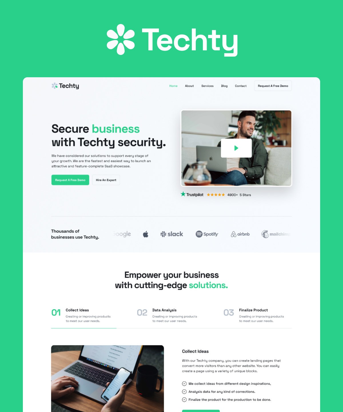 Screenshot of Techty website