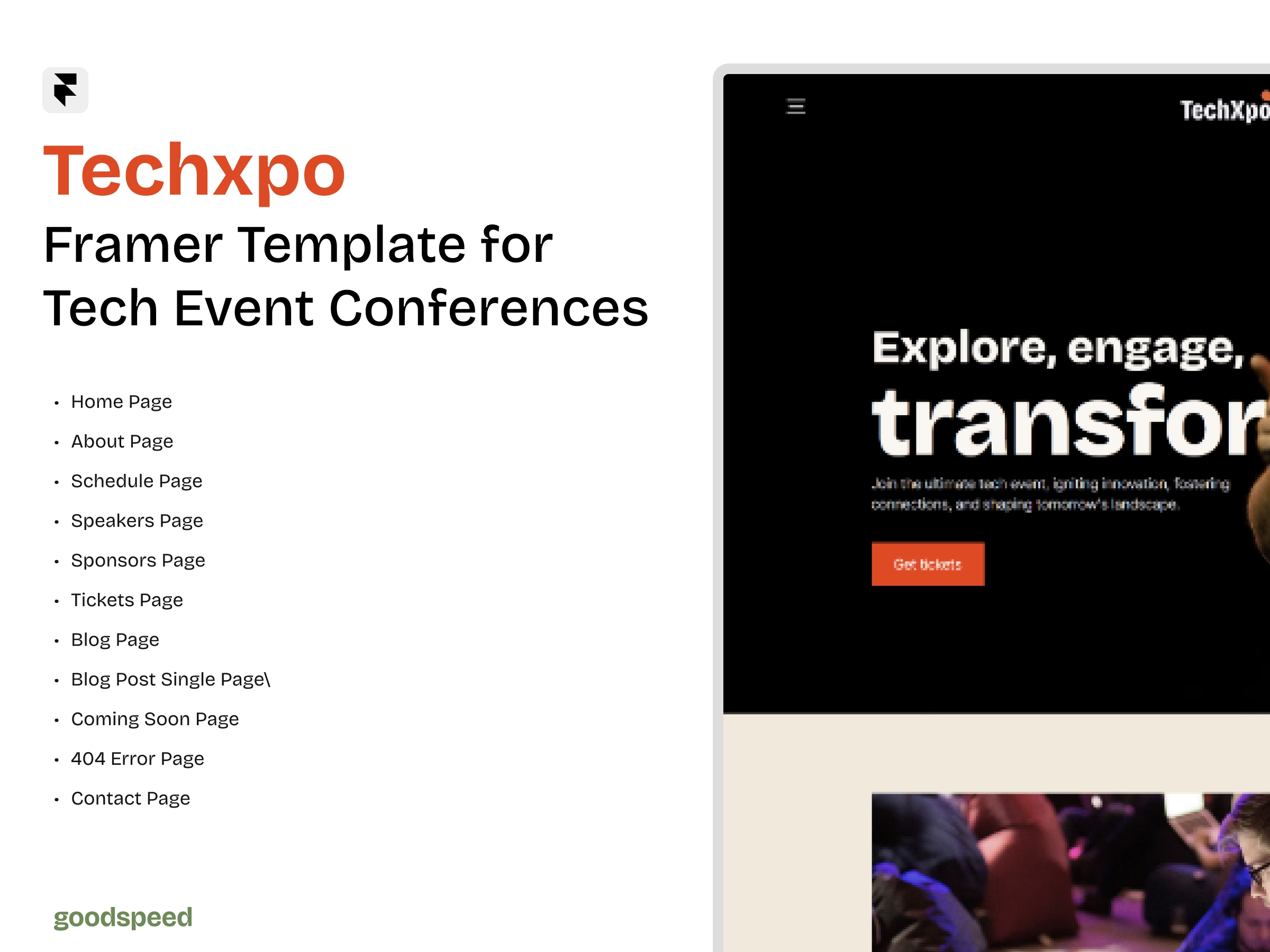 Screenshot of Techxpo events conference website template website