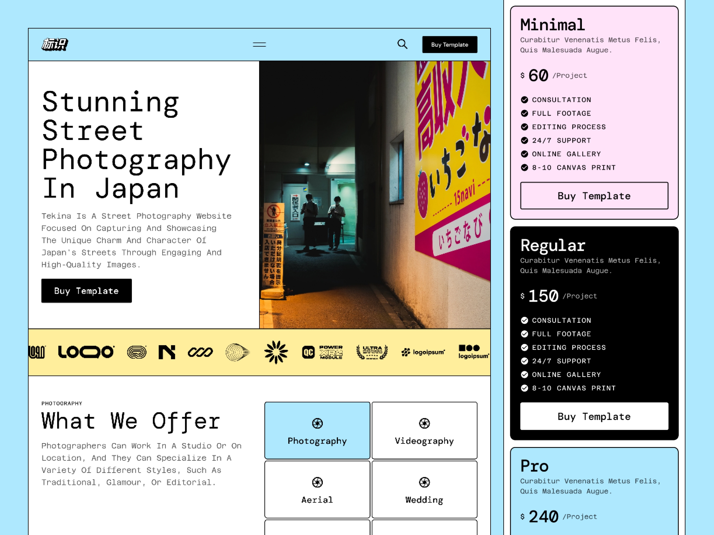 Screenshot of Tekina website