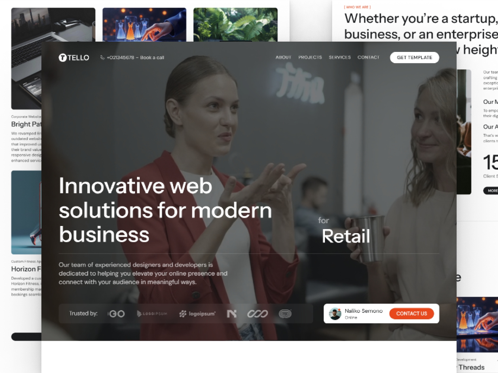 Screenshot of Tello website