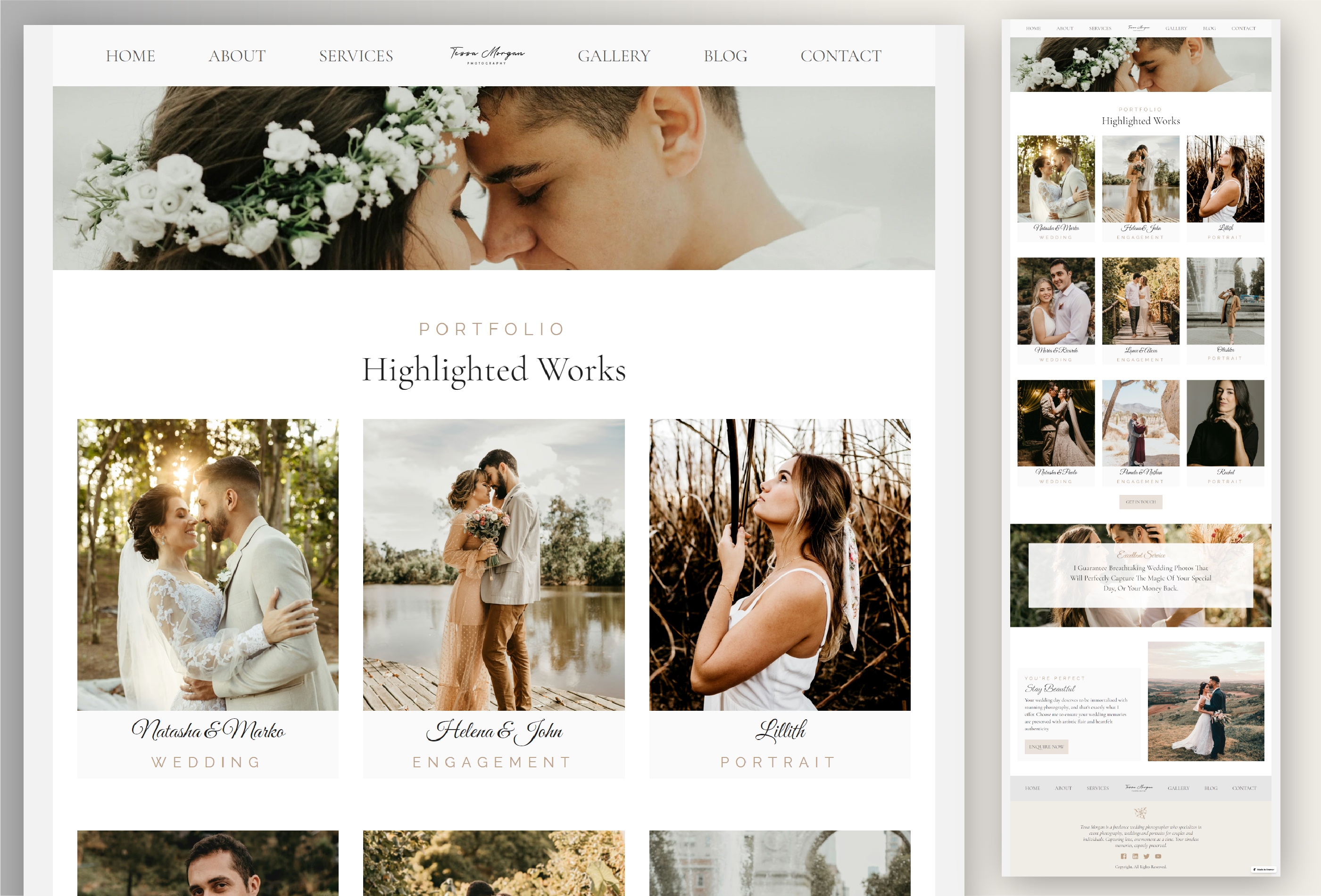 Screenshot of Tessa morgan website