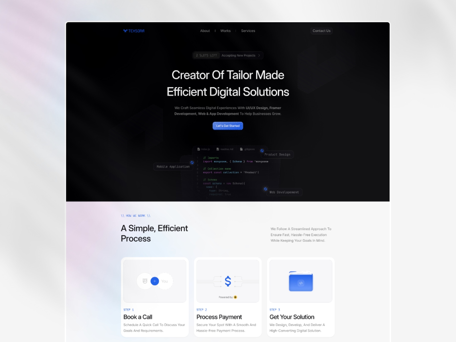 Screenshot of Texsora website