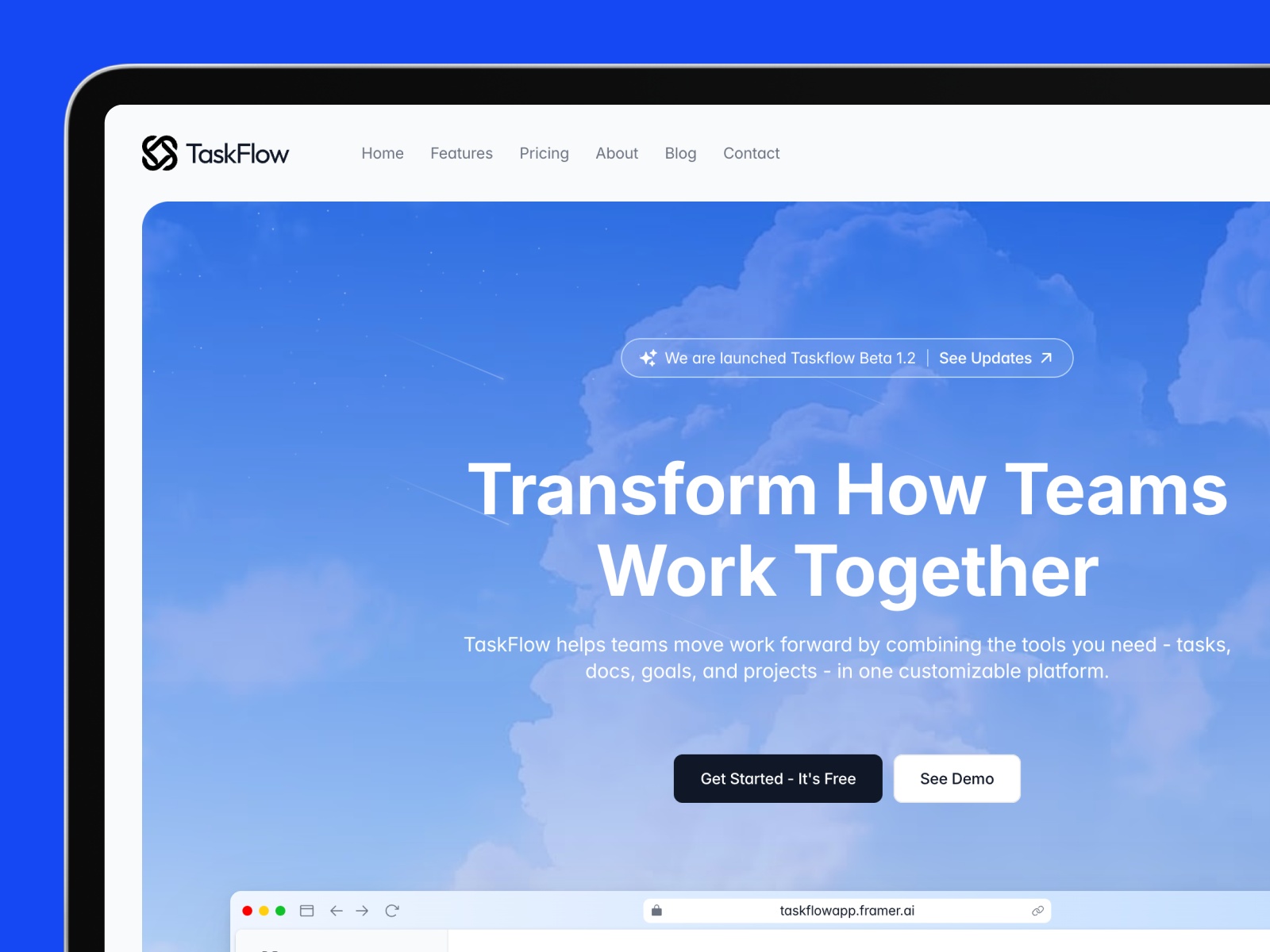 Screenshot of Thetaskflow website