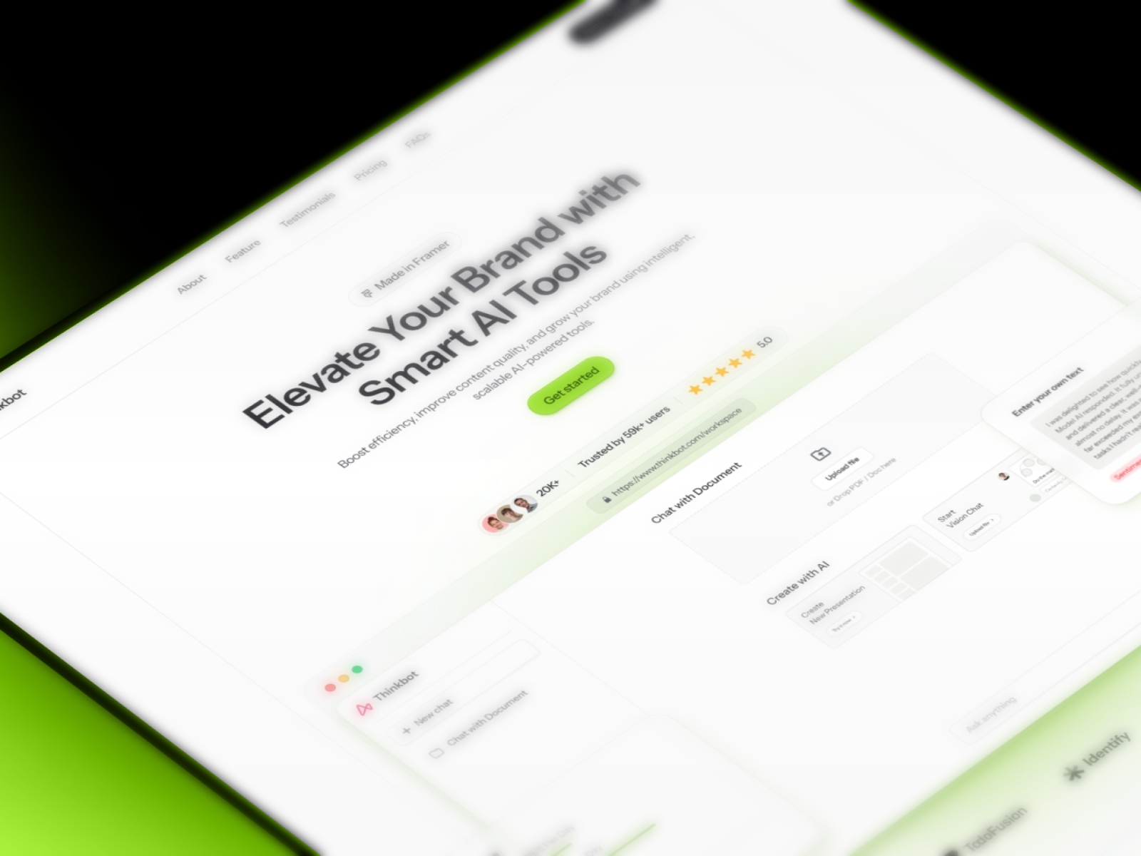 Screenshot of Thinkbot website