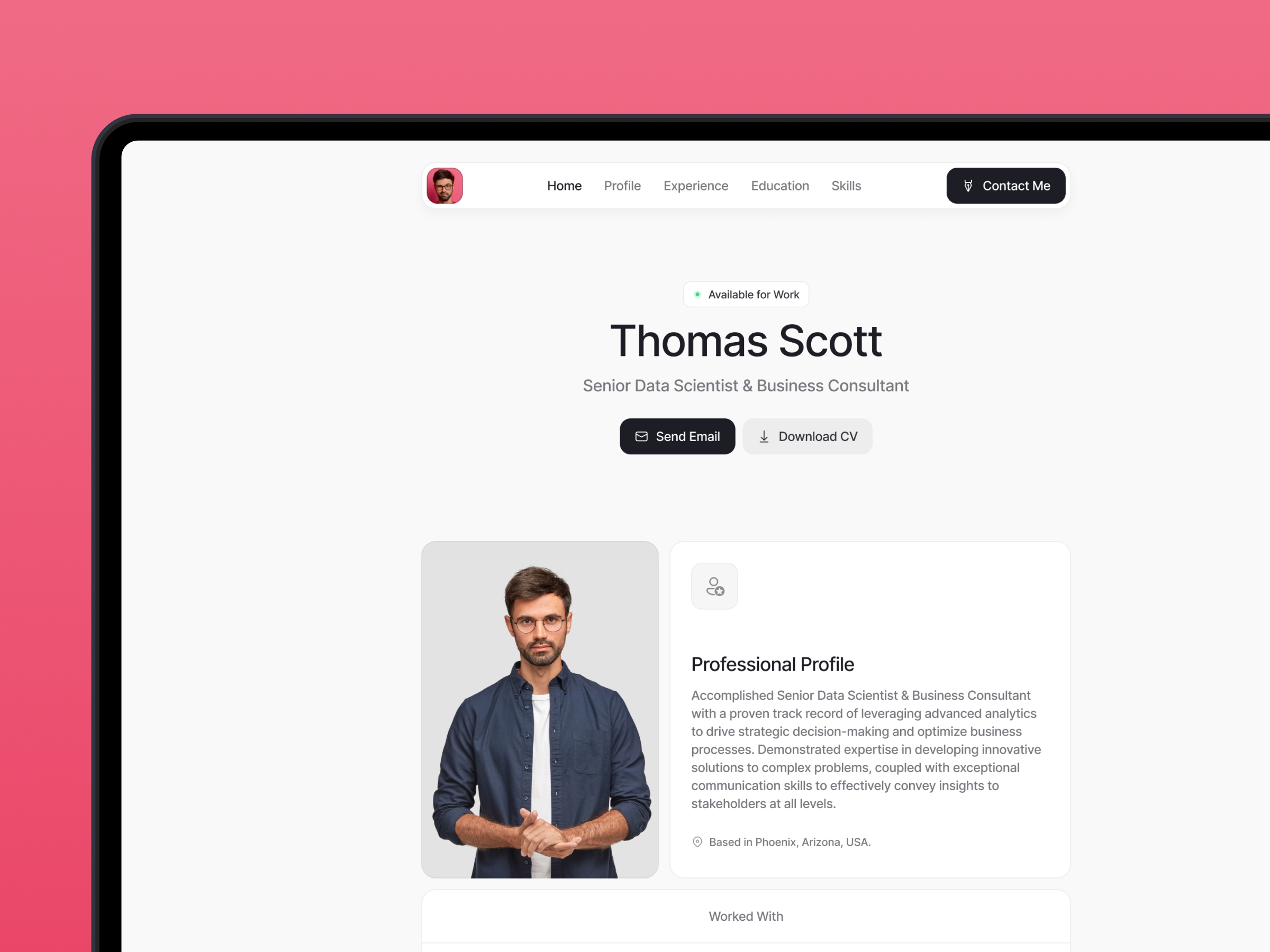 Screenshot of Thomasscott website