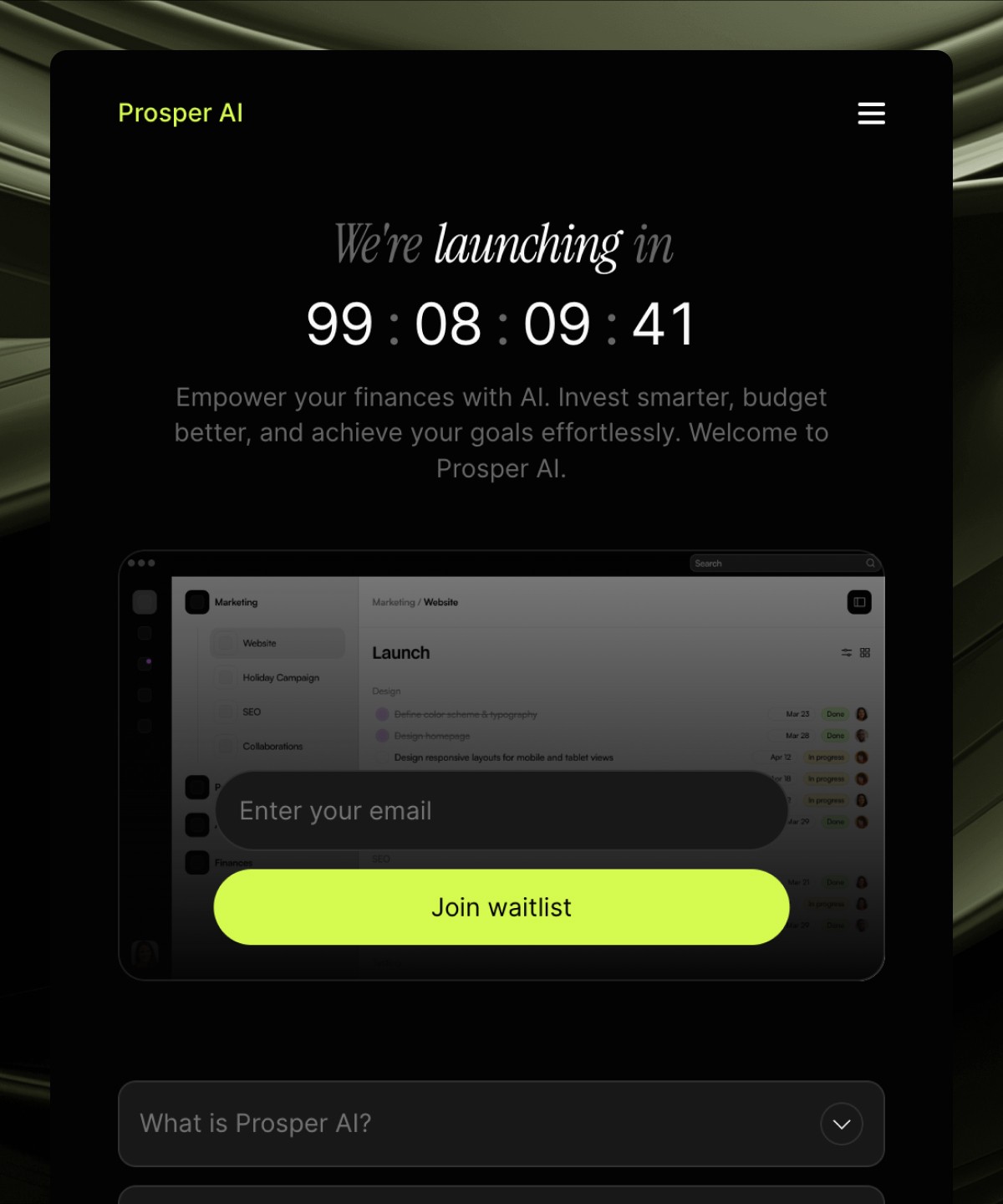 Screenshot of Ticking website