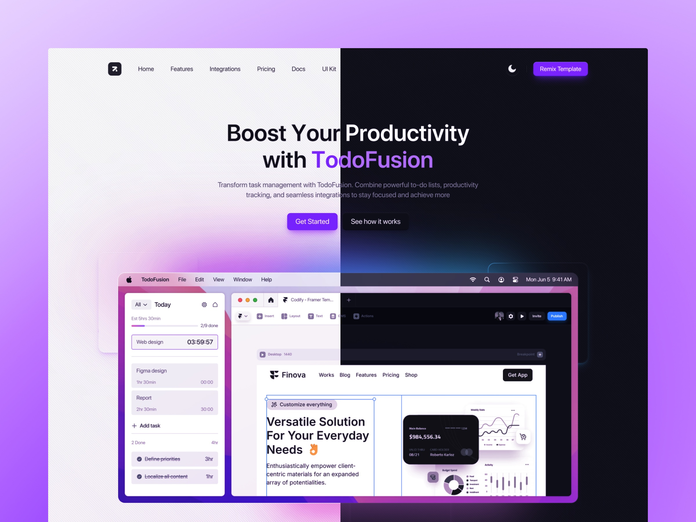 Screenshot of Todofusion creative professional website website