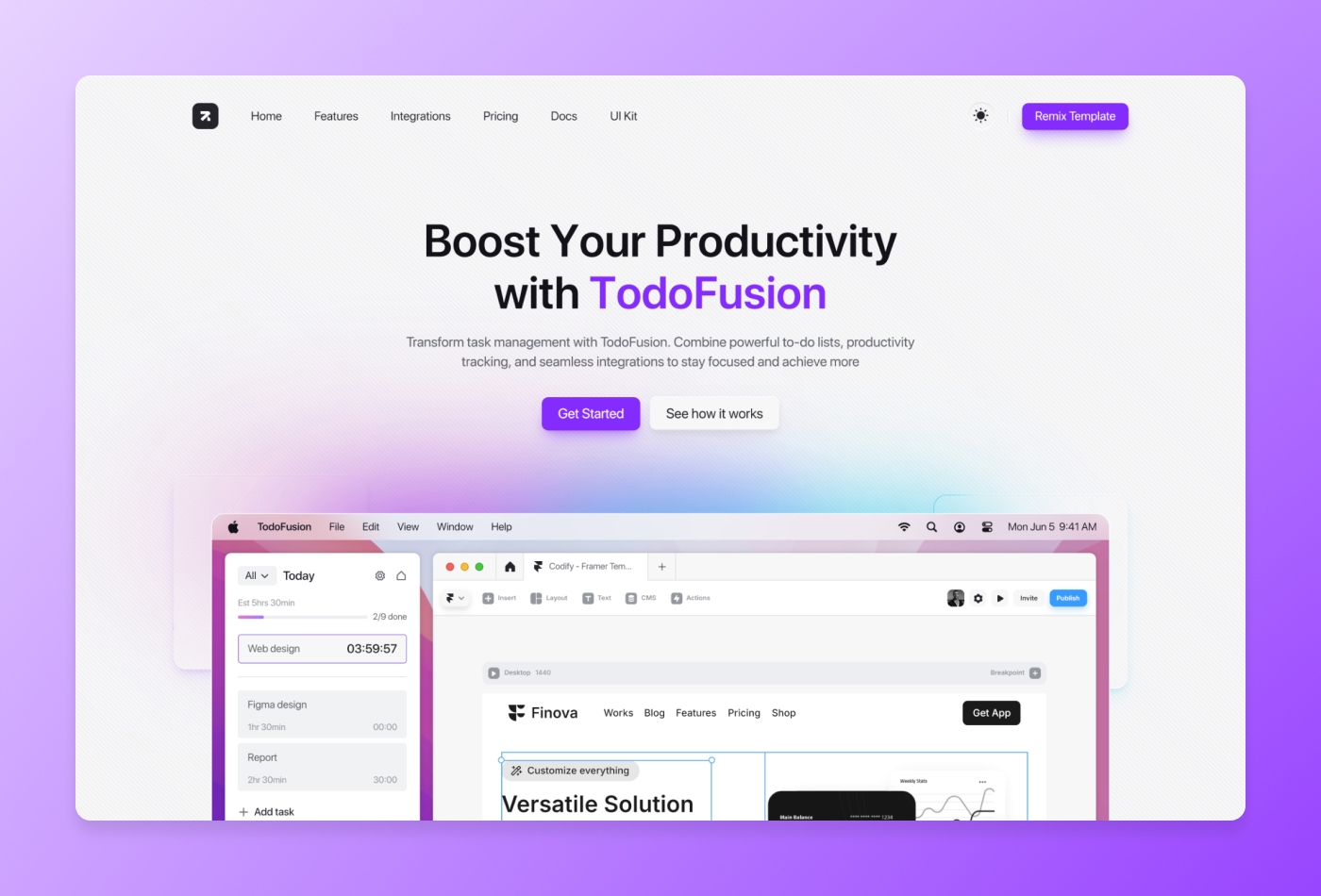 Screenshot 2 of Todofusion creative professional website