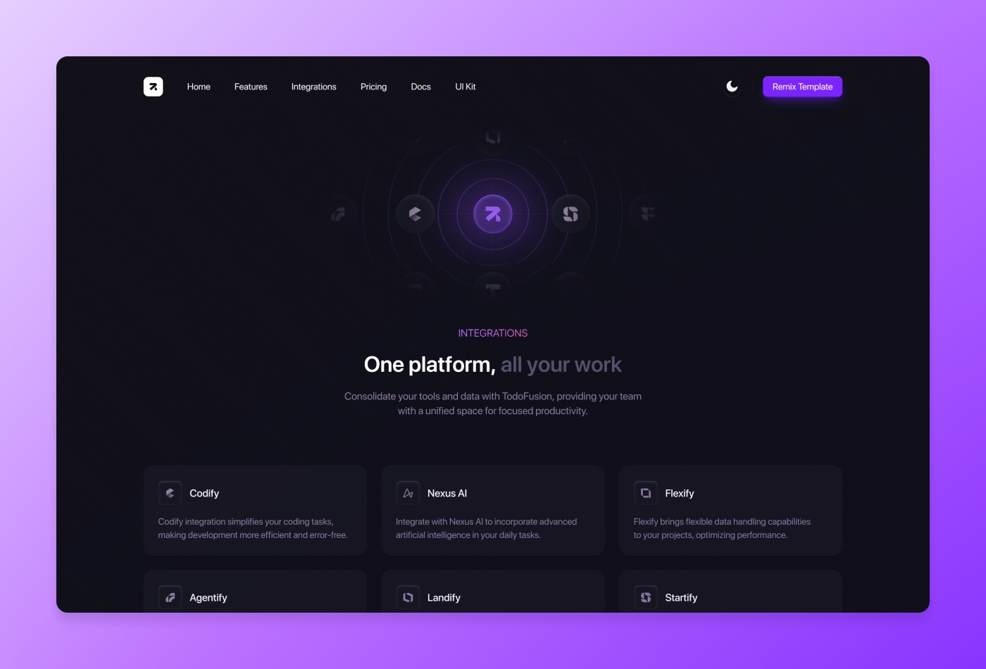 Screenshot 3 of Todofusion creative professional website