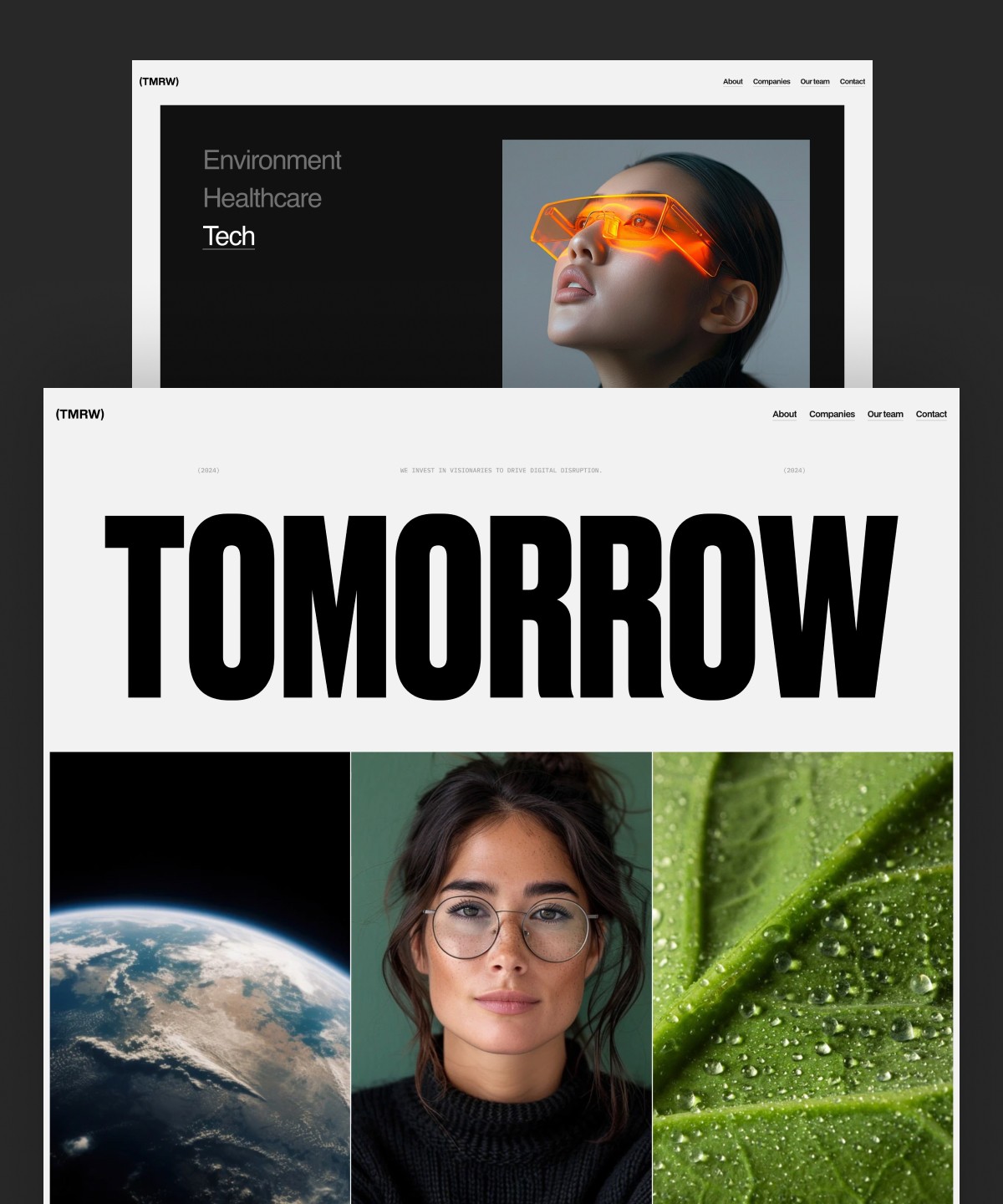 Screenshot of Tomorrow website