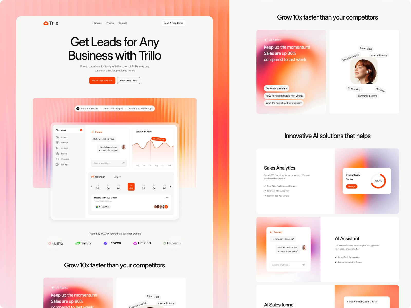 Screenshot of Trillo website
