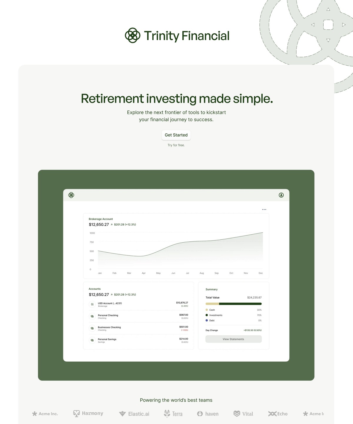 Screenshot of Trinityfinancial website