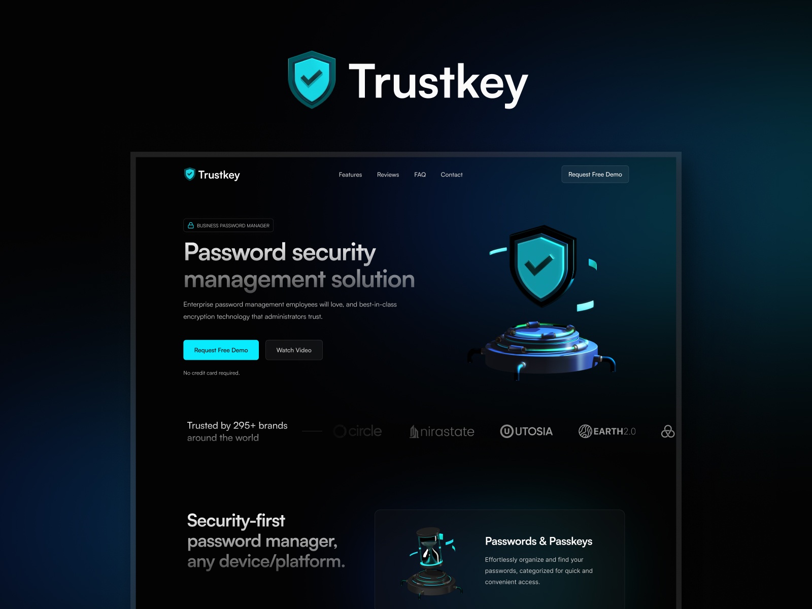 Screenshot of Trustkey website