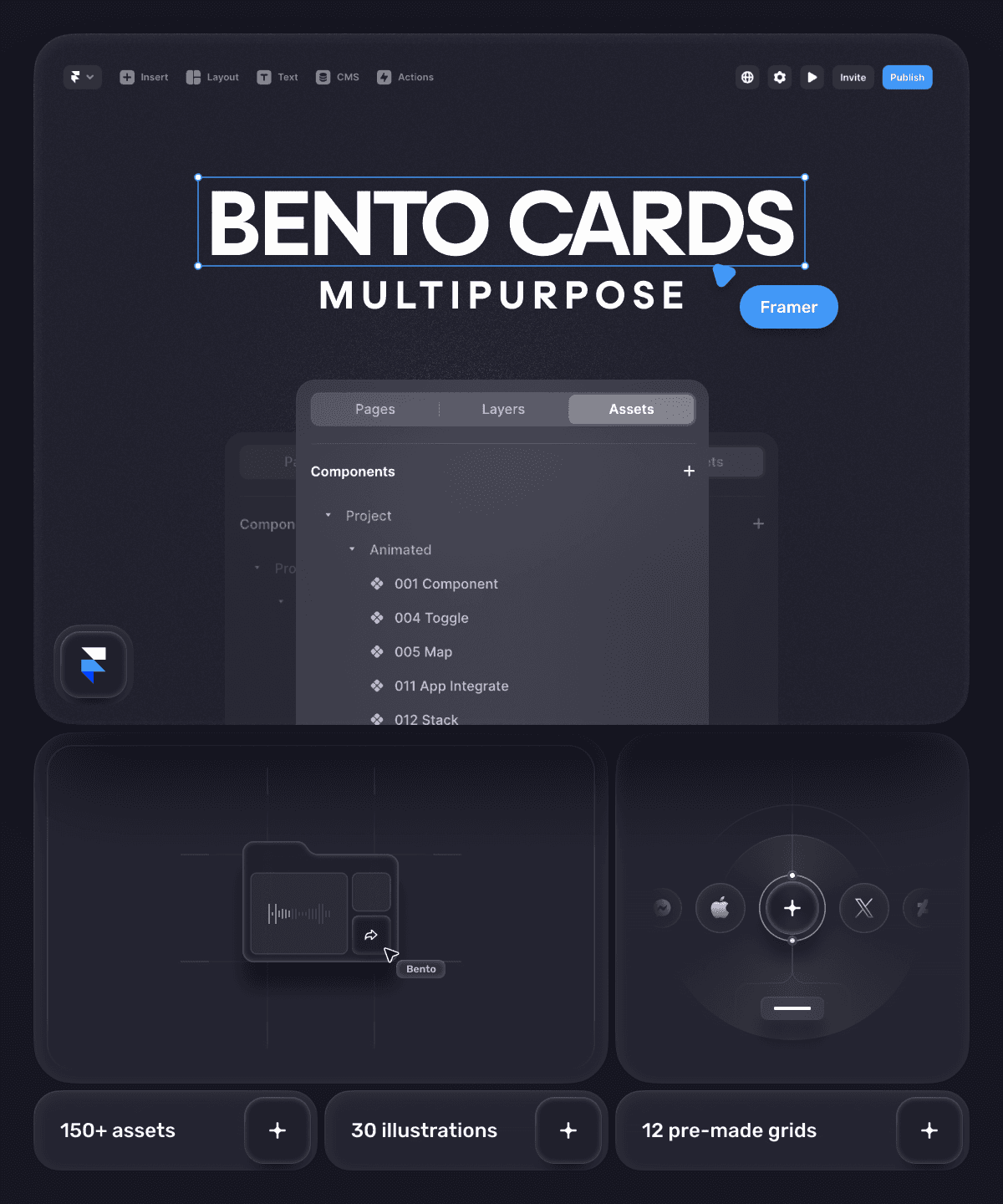 Screenshot of Ui8 bento cards website