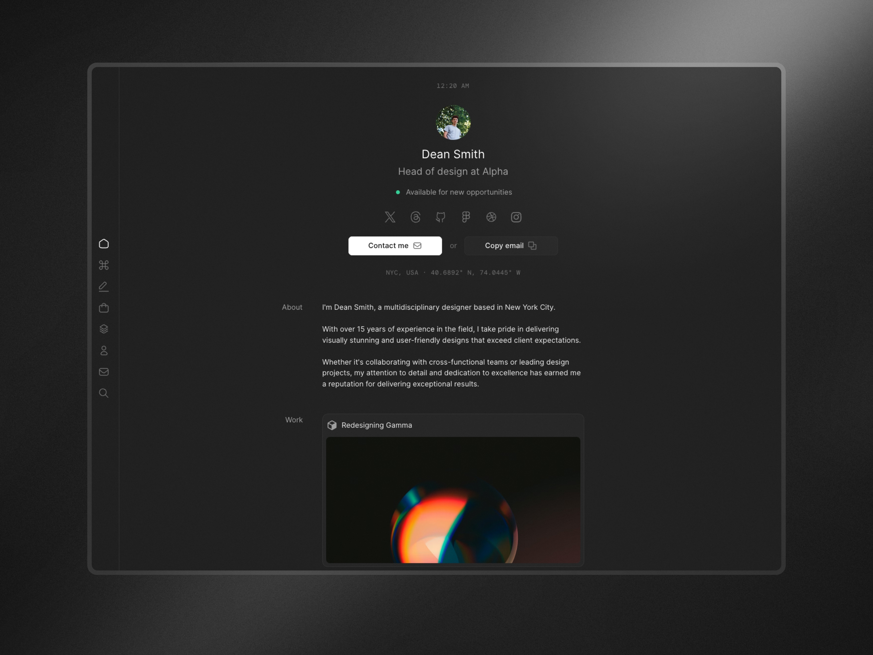 Screenshot of Ultra website