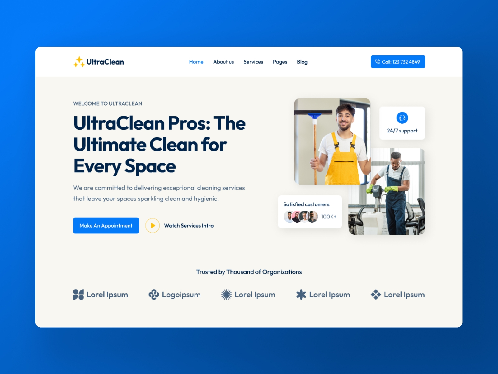 Screenshot of Ultraclean website