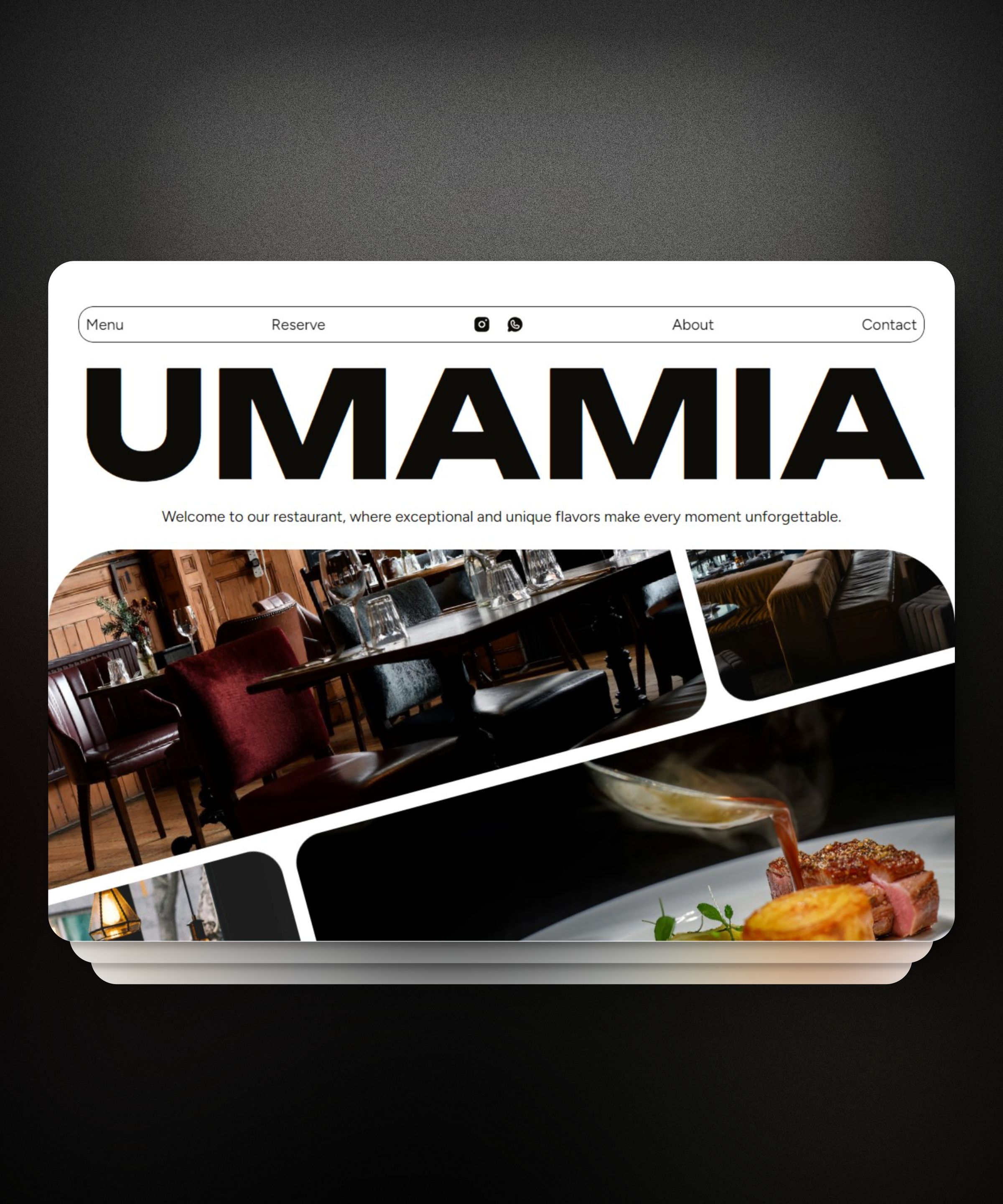 Screenshot 1 of Umamia restaurant framer template