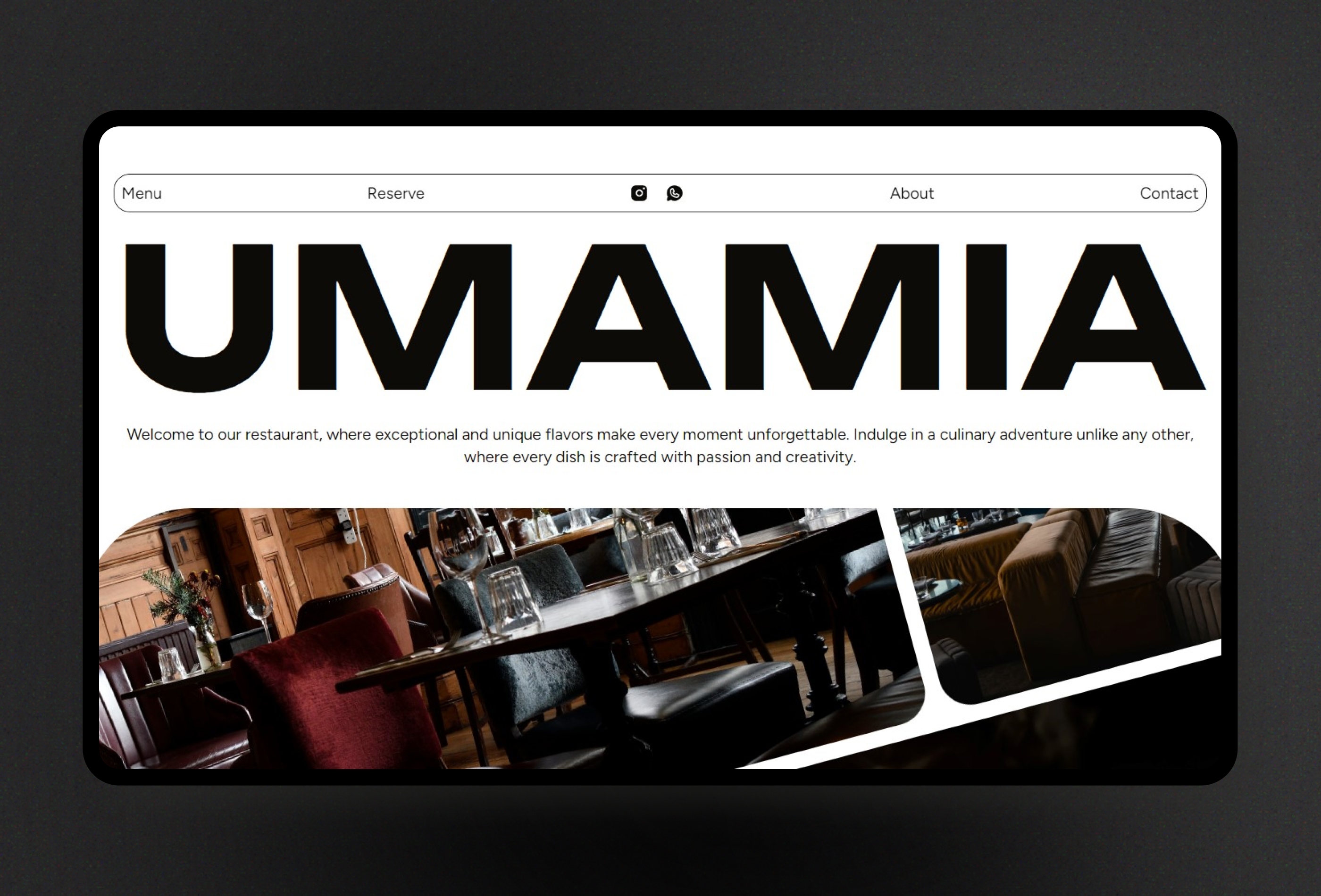 Screenshot 3 of Umamia restaurant framer template