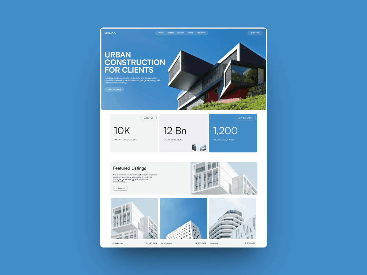 Screenshot of Urban website