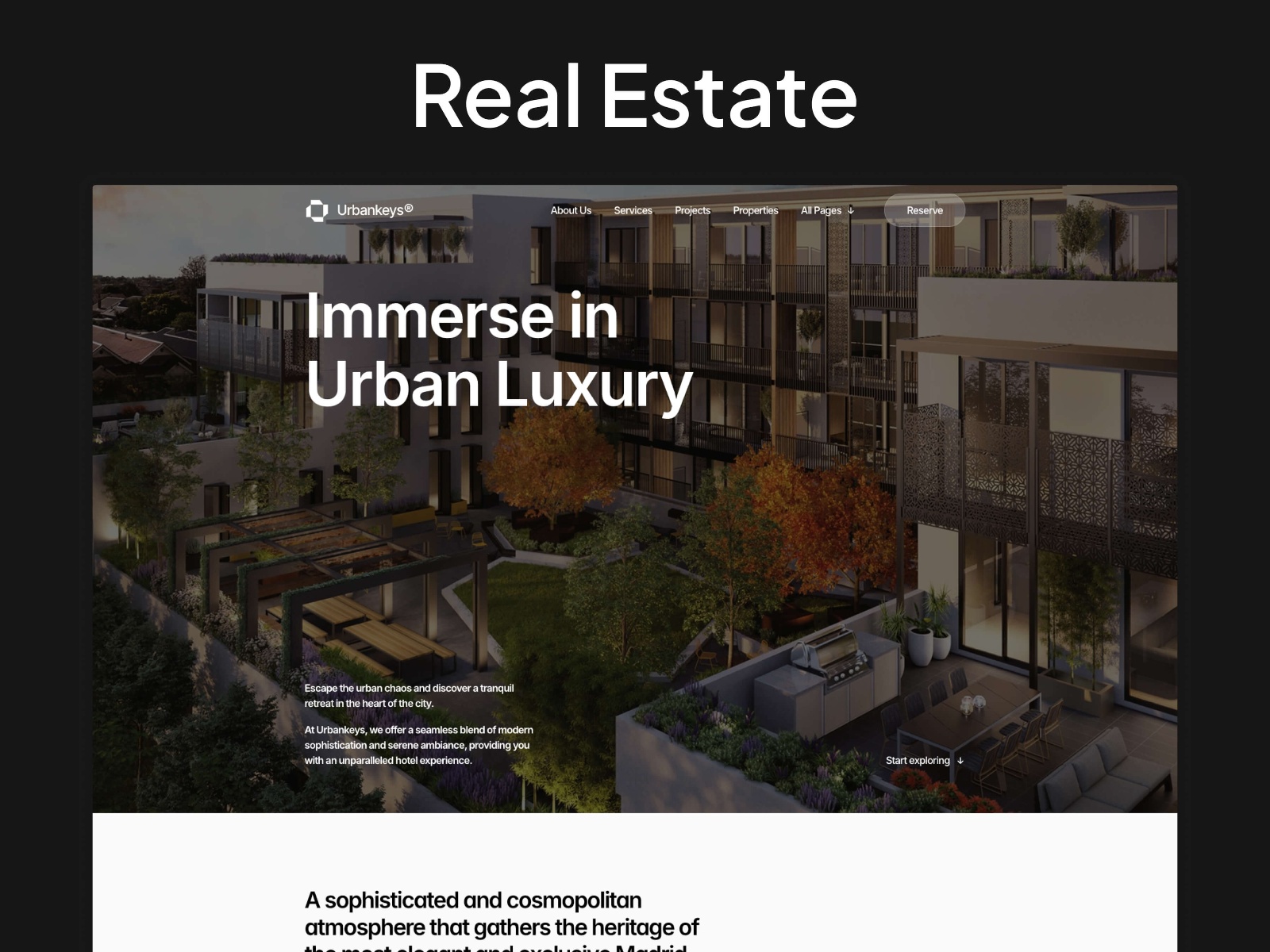 Screenshot of Urbankeys website