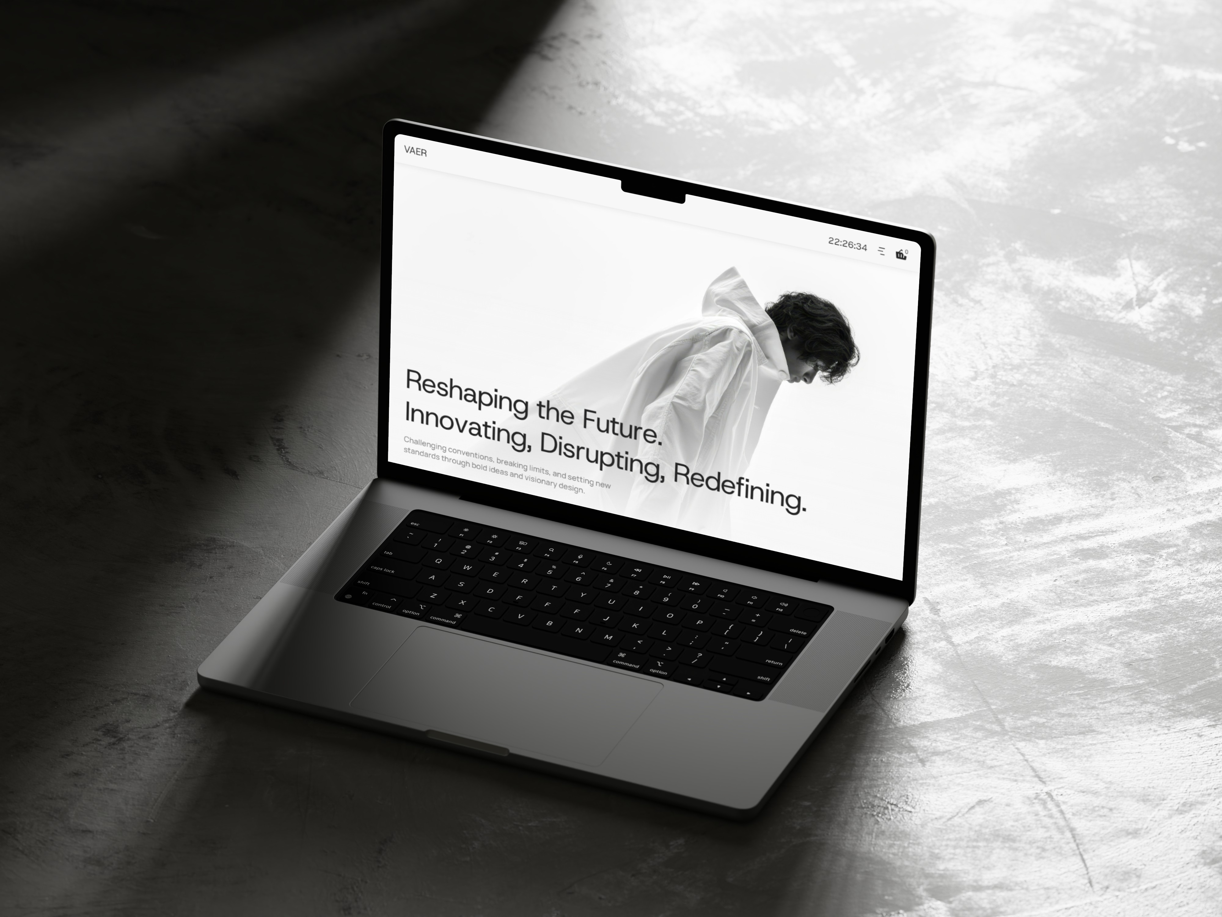 Screenshot of Vaer website