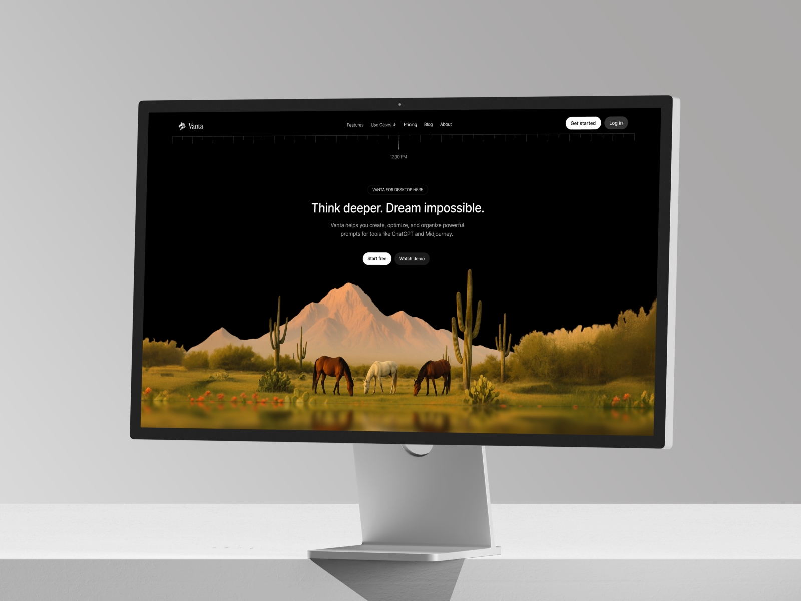 Screenshot of Vanta black website