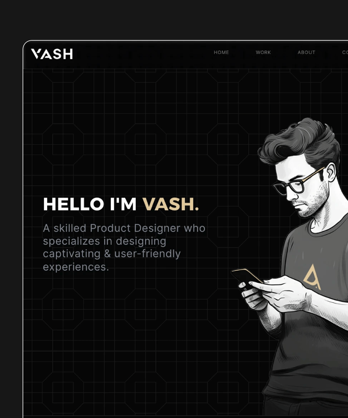 Screenshot of Vash website