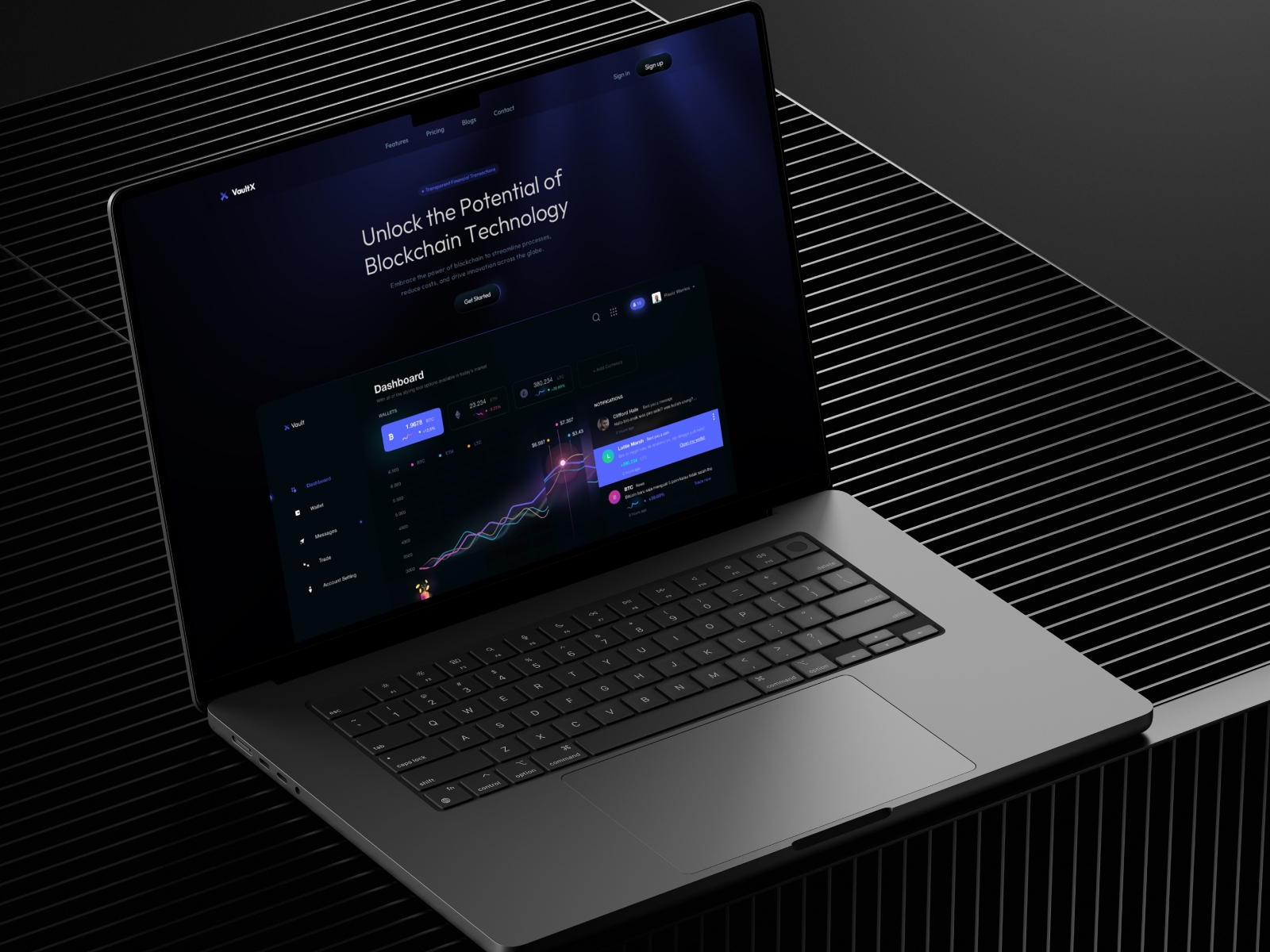 Screenshot of Vaultx website