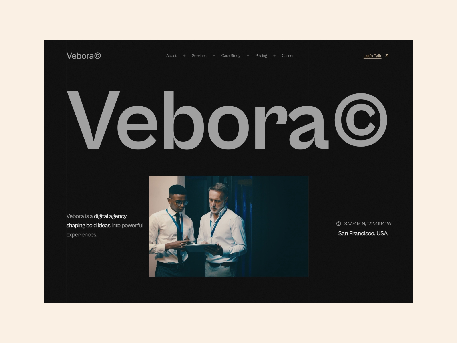 Screenshot of Vebora website