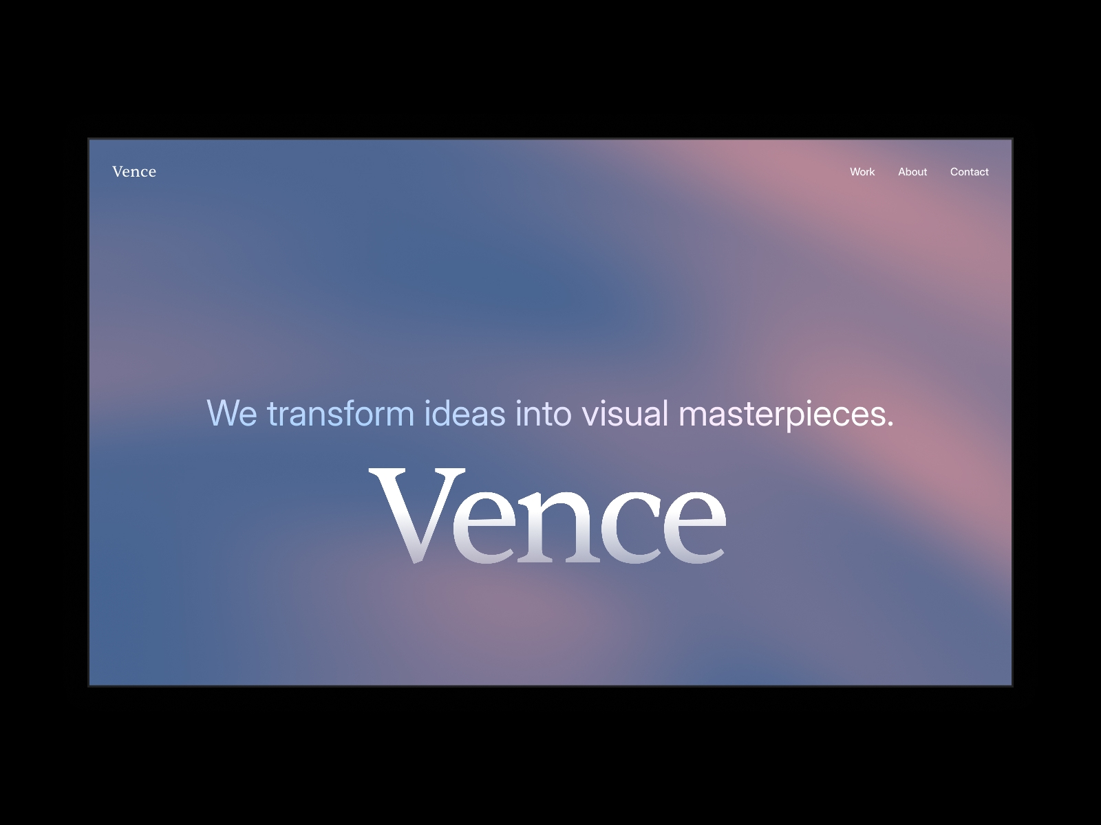 Screenshot of Vence website