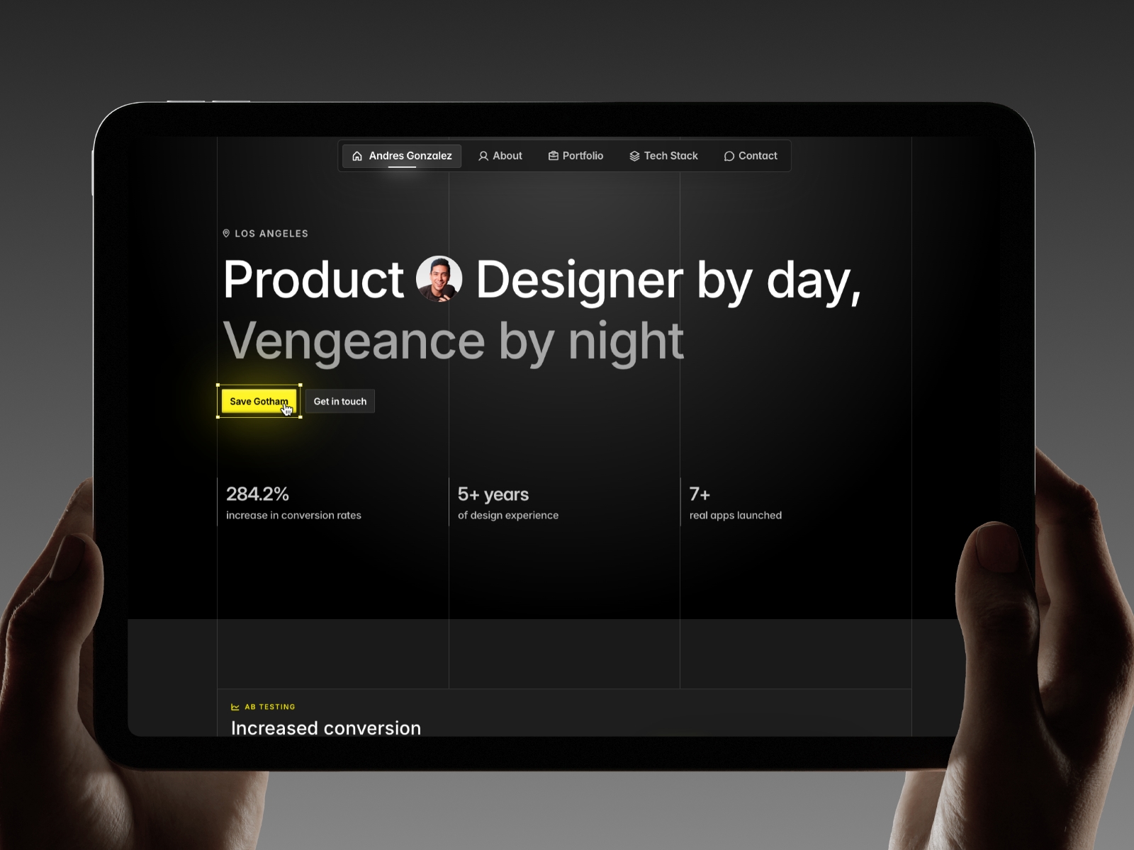 Screenshot of Vengeance website