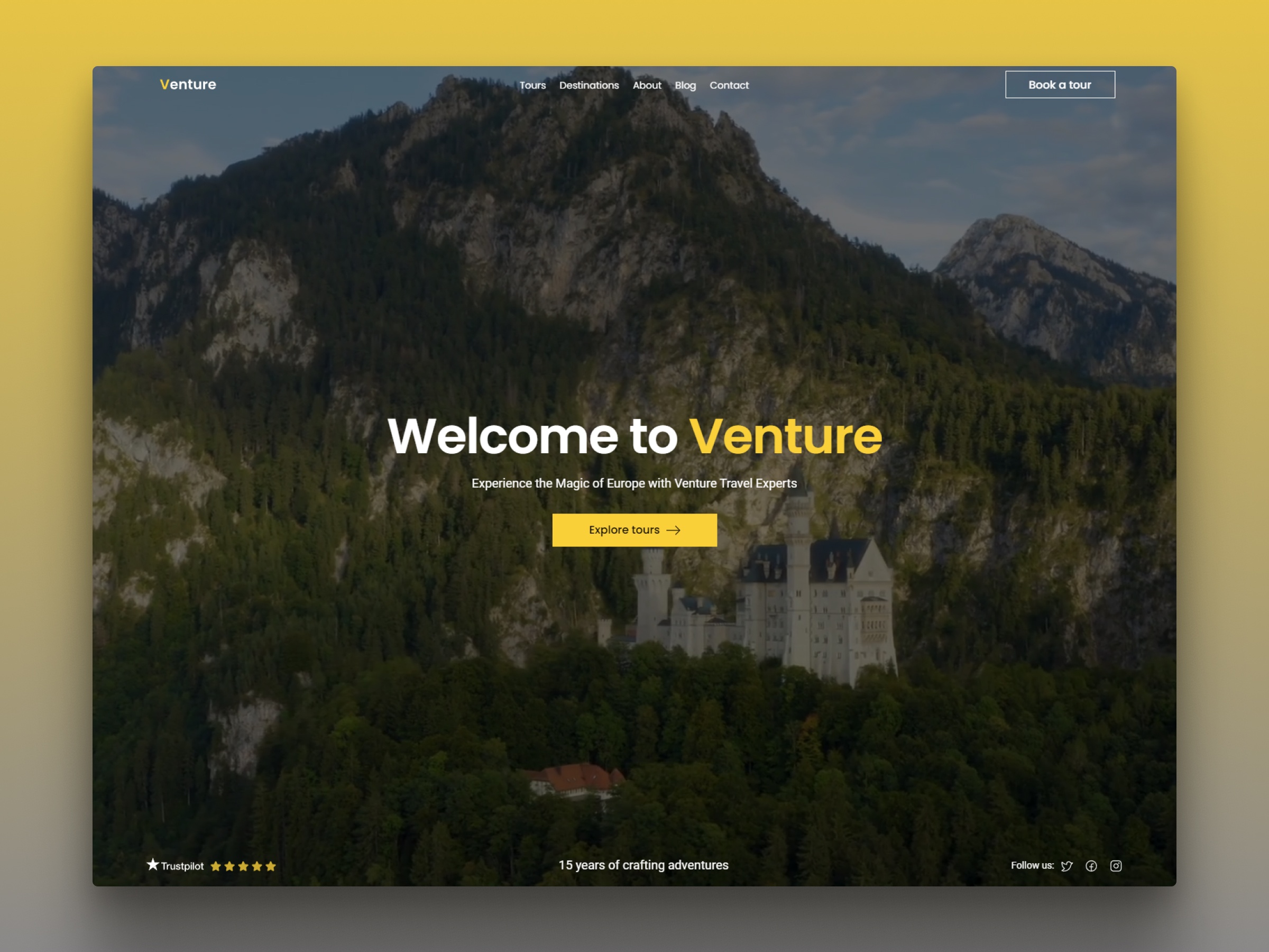 Screenshot of Venture website