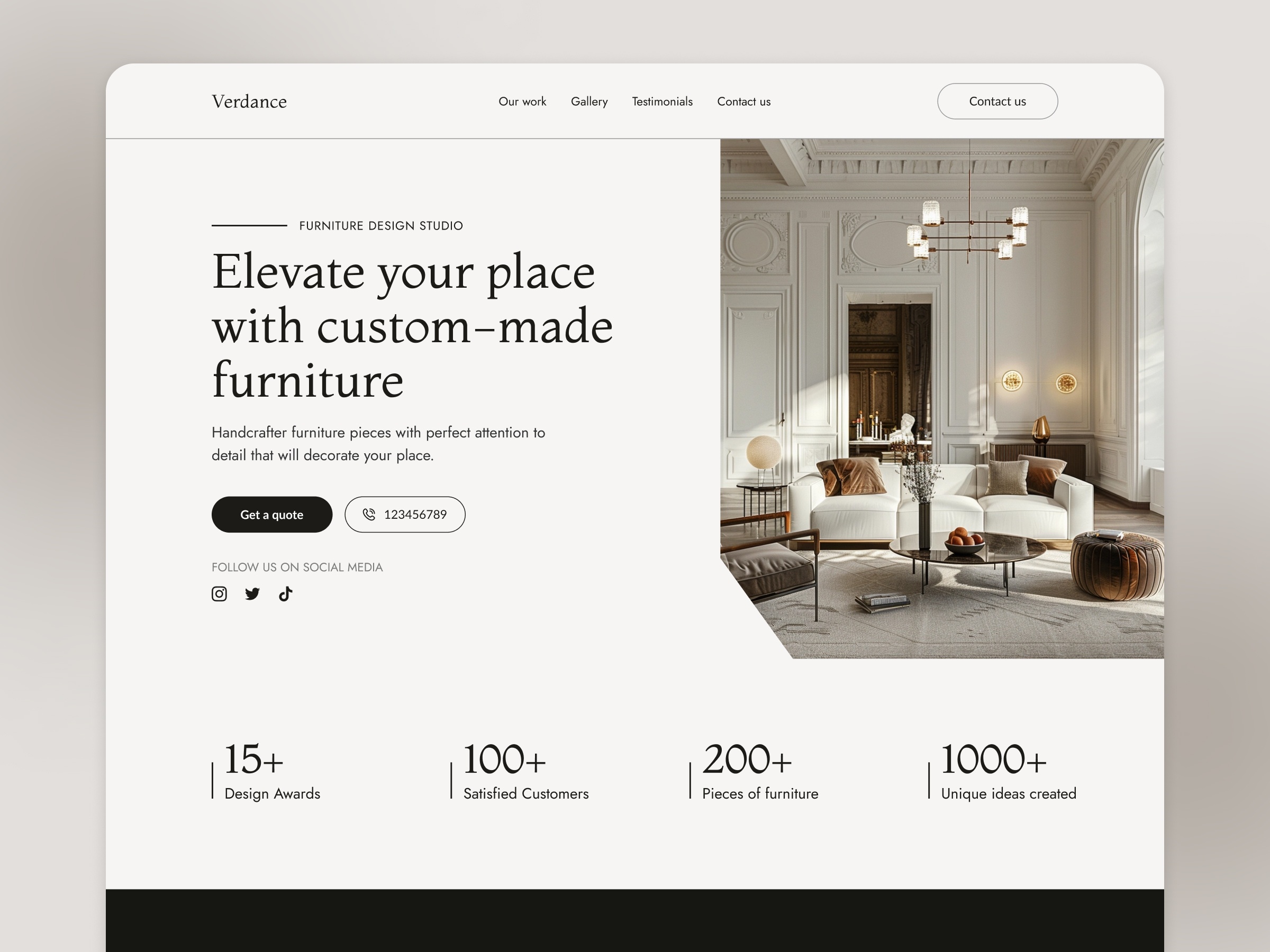 Screenshot of Verdance website