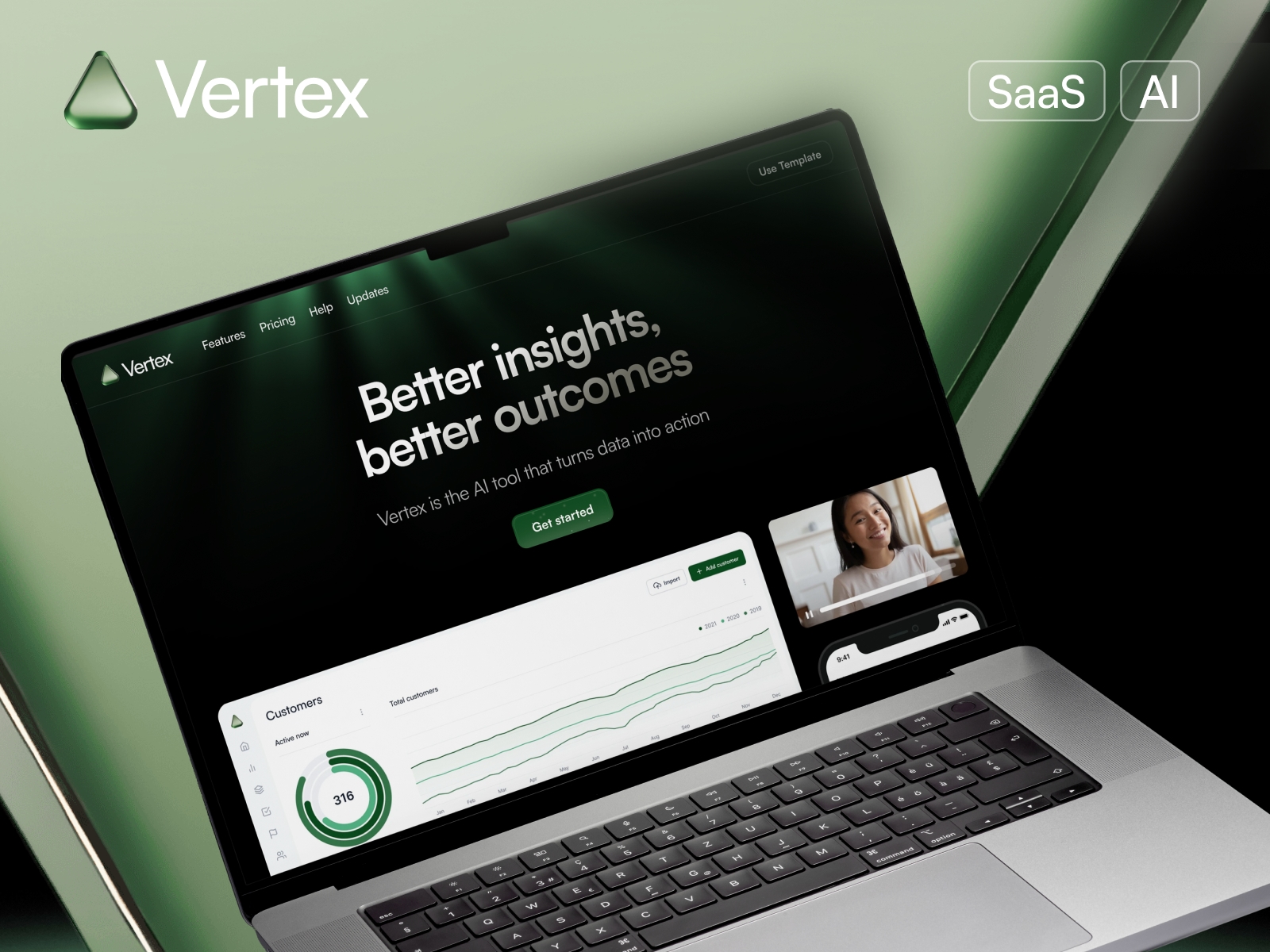 Screenshot of Vertex website