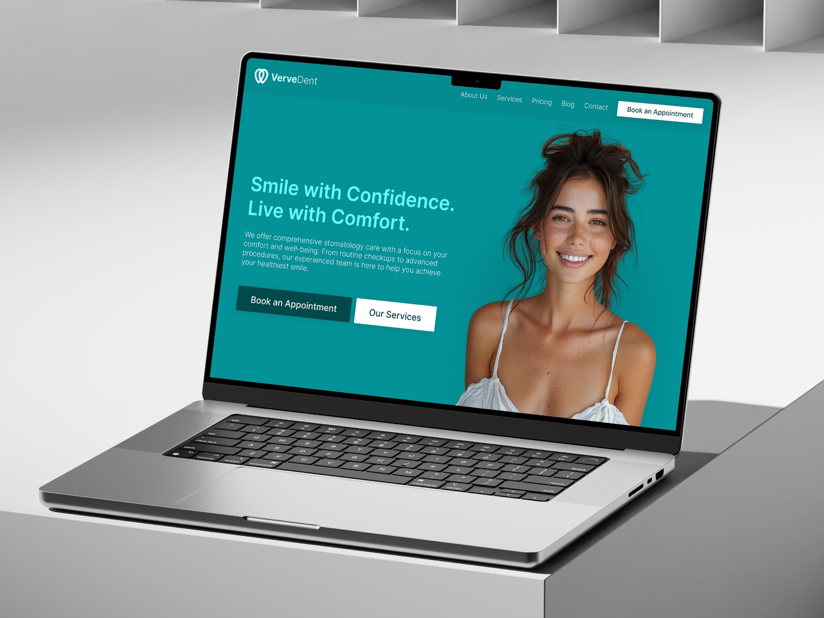 Screenshot of Vervedent website