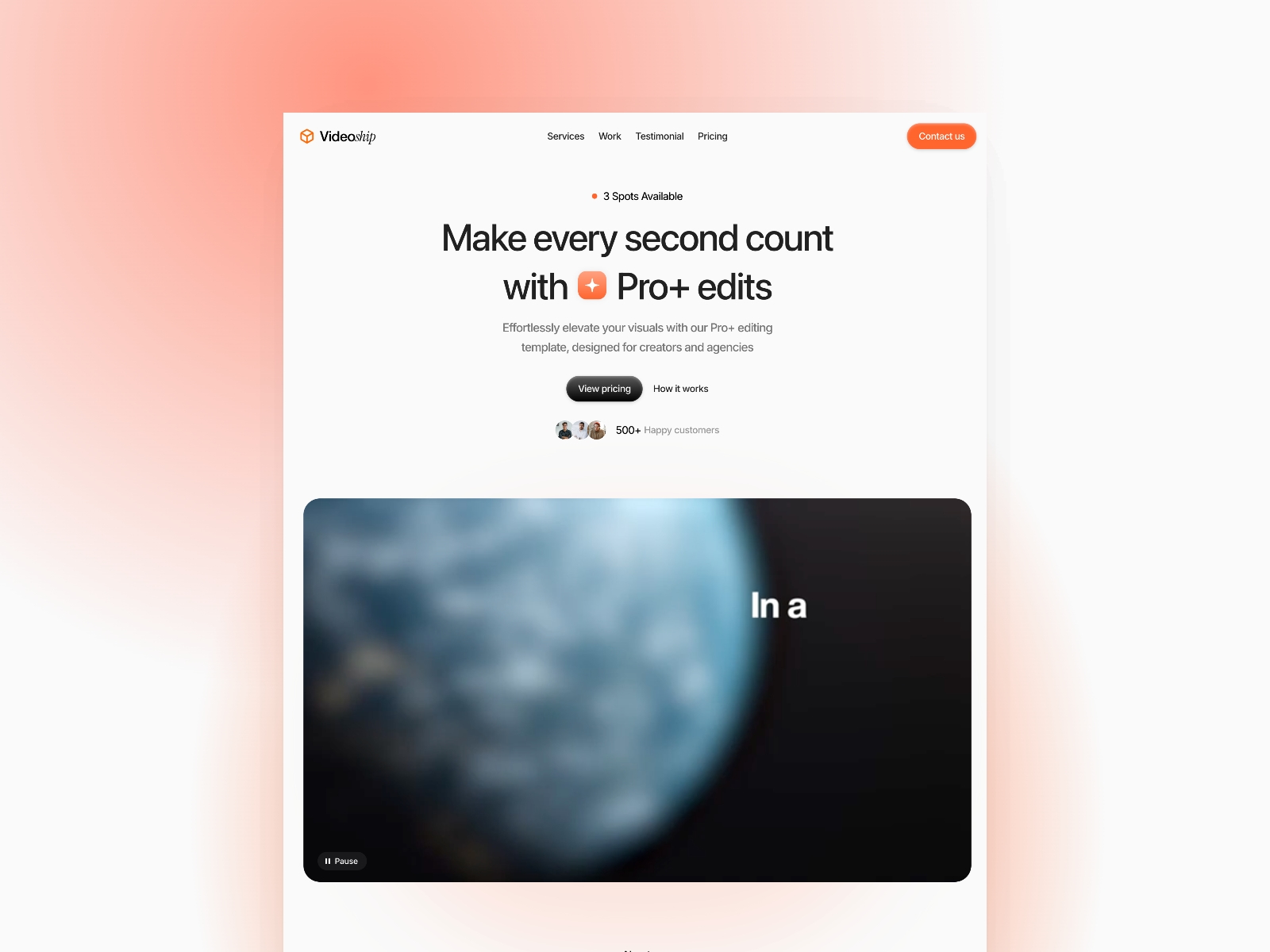 Screenshot of Videoship website