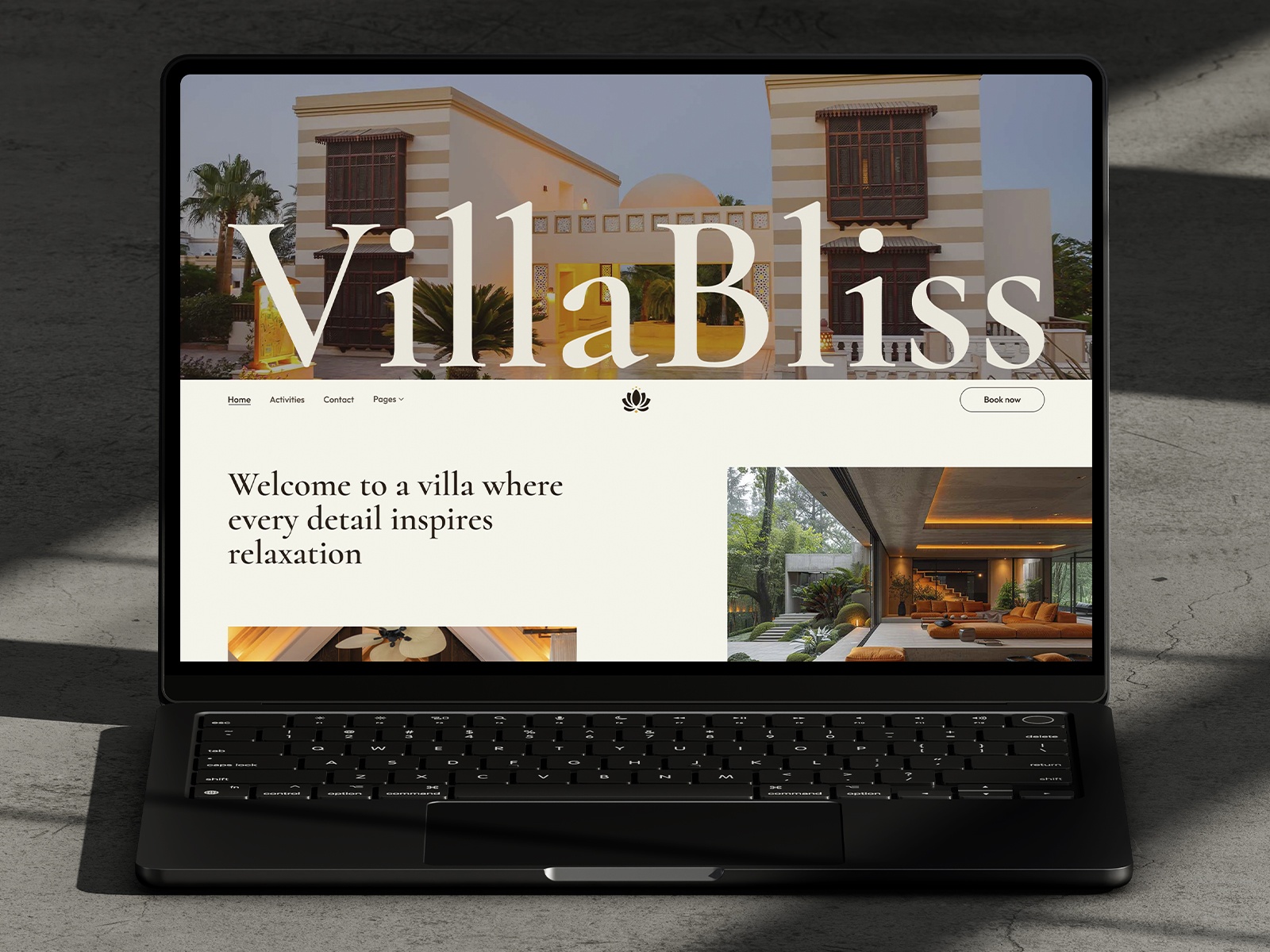 Screenshot of Villabliss website