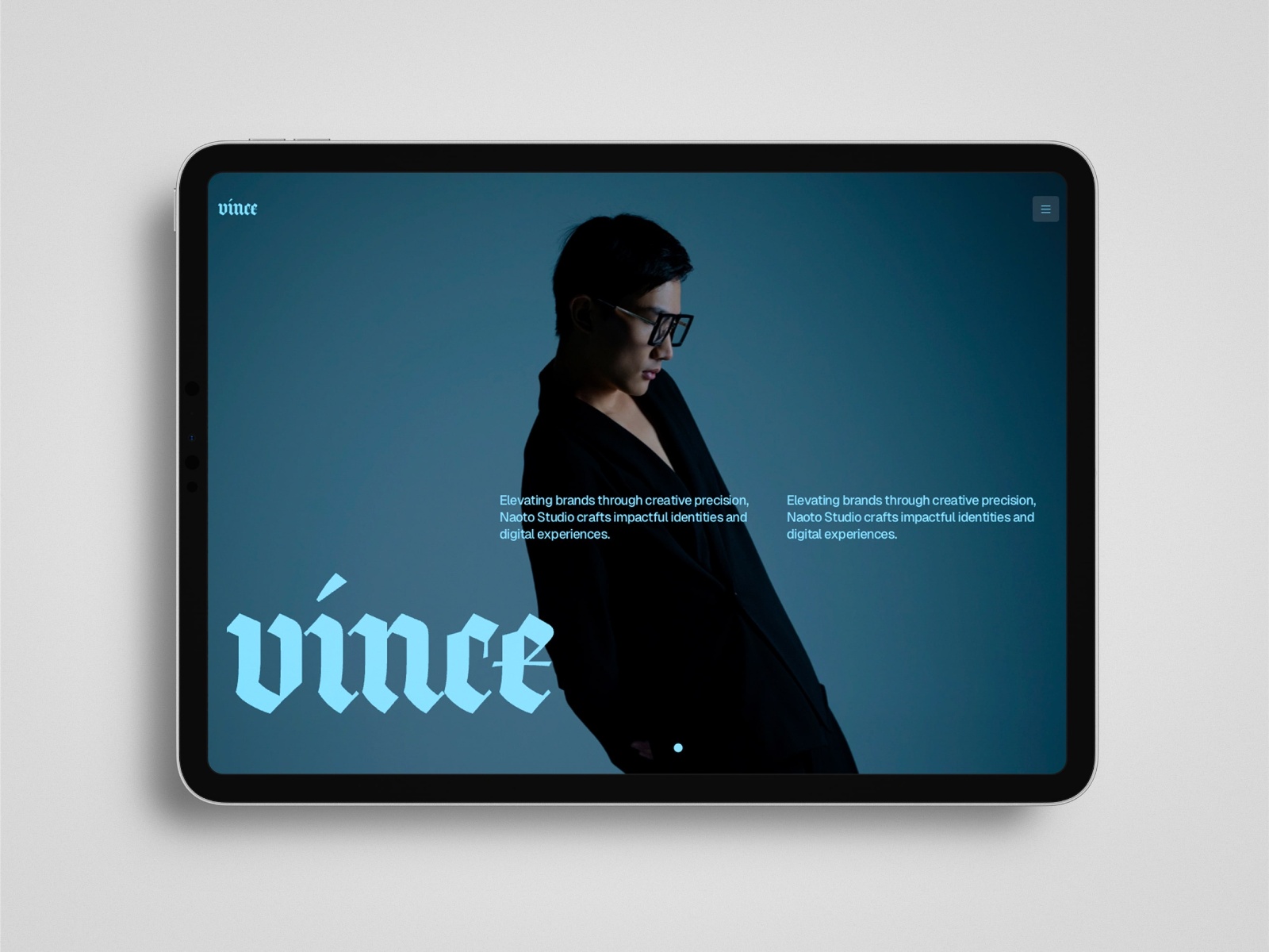 Screenshot of Vincent website