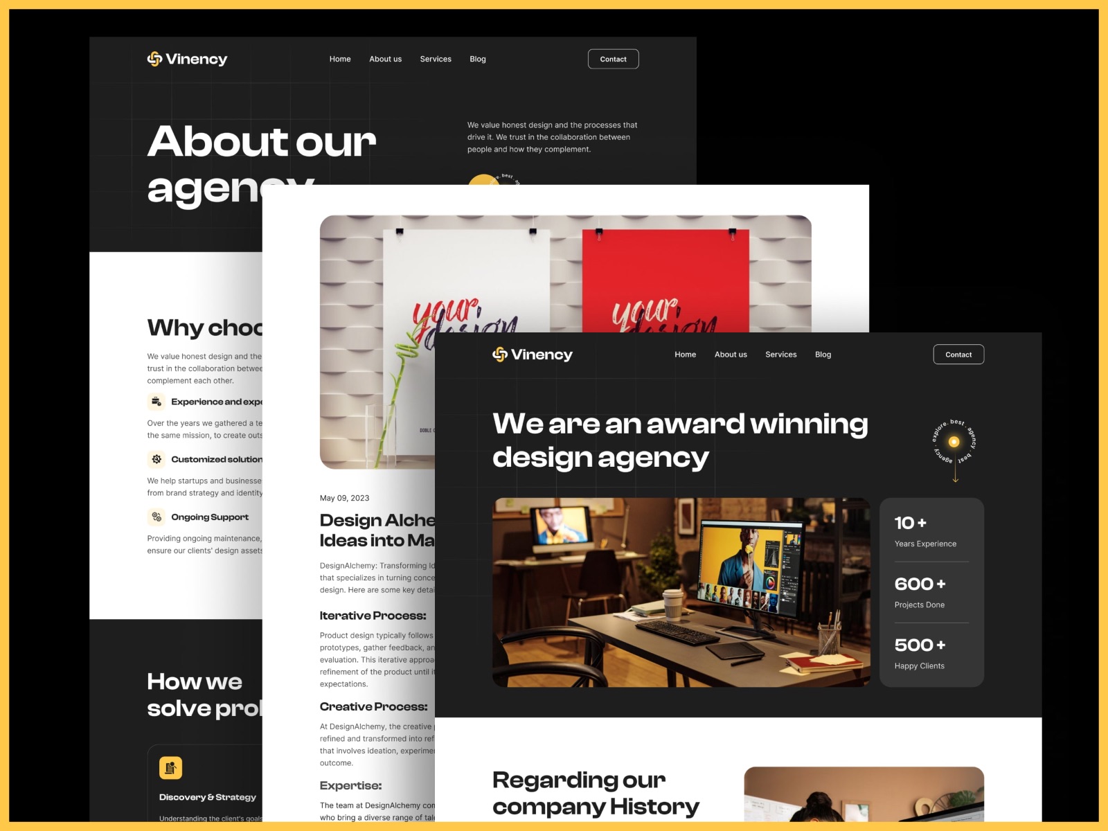 Screenshot of Vinency website