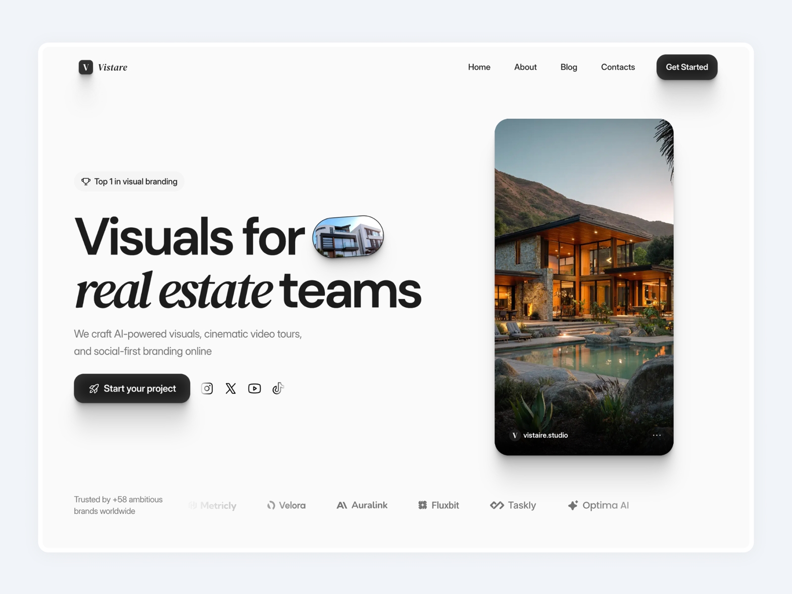 Screenshot of Vistare website