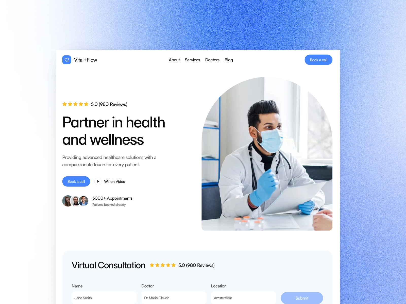Screenshot of Vitalflow website