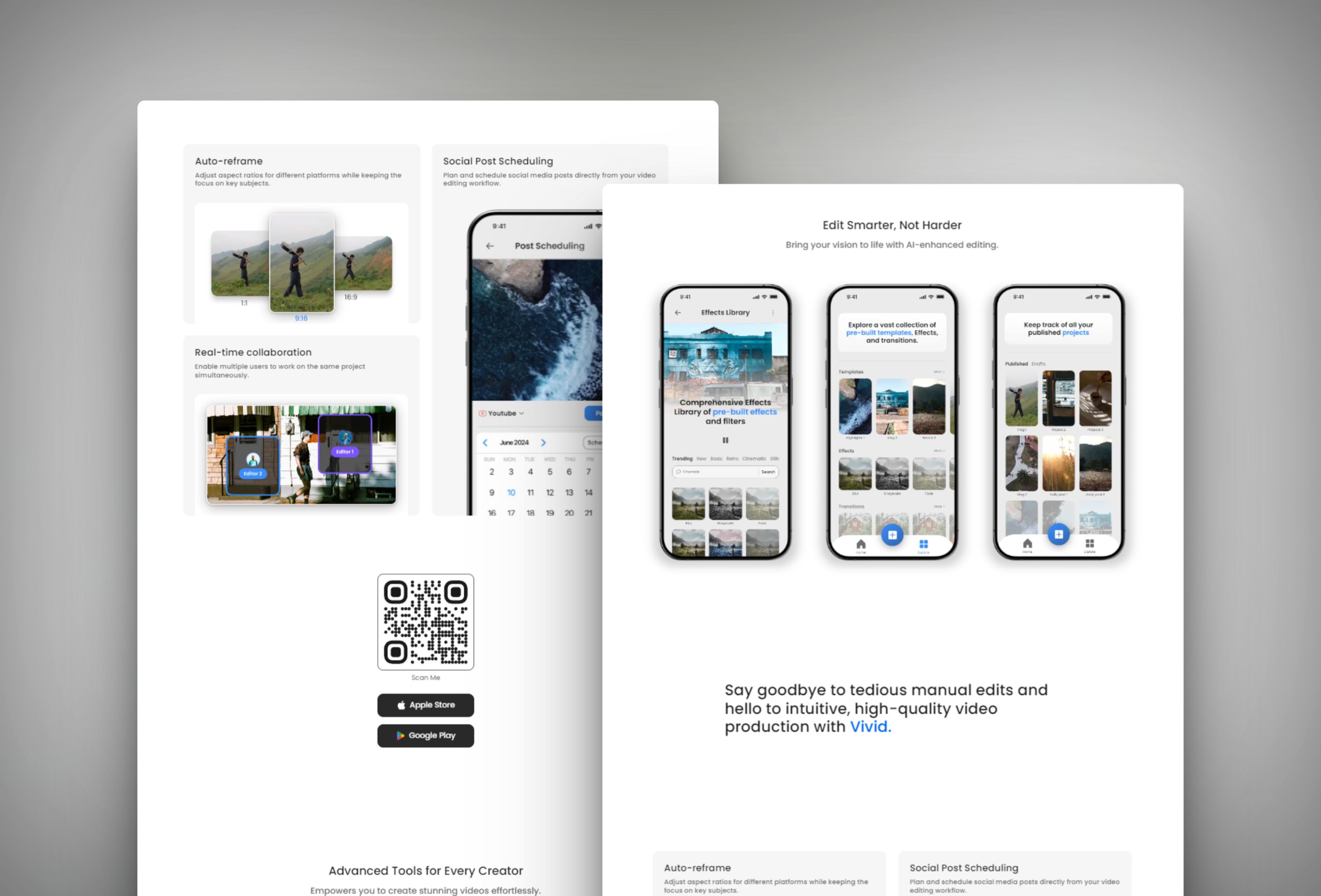 Screenshot 2 of Vivid mobile app showcase template