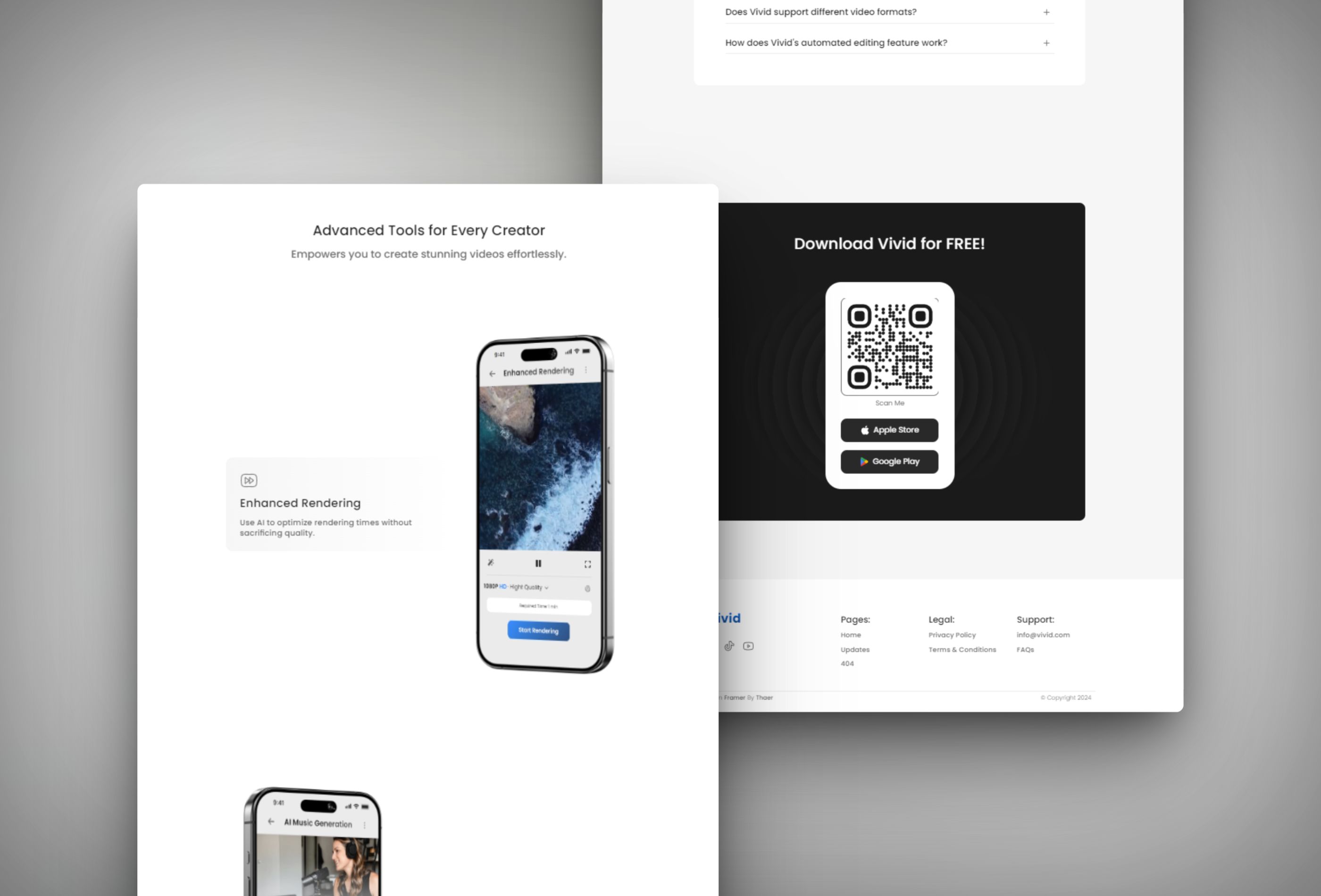 Screenshot 3 of Vivid mobile app showcase template