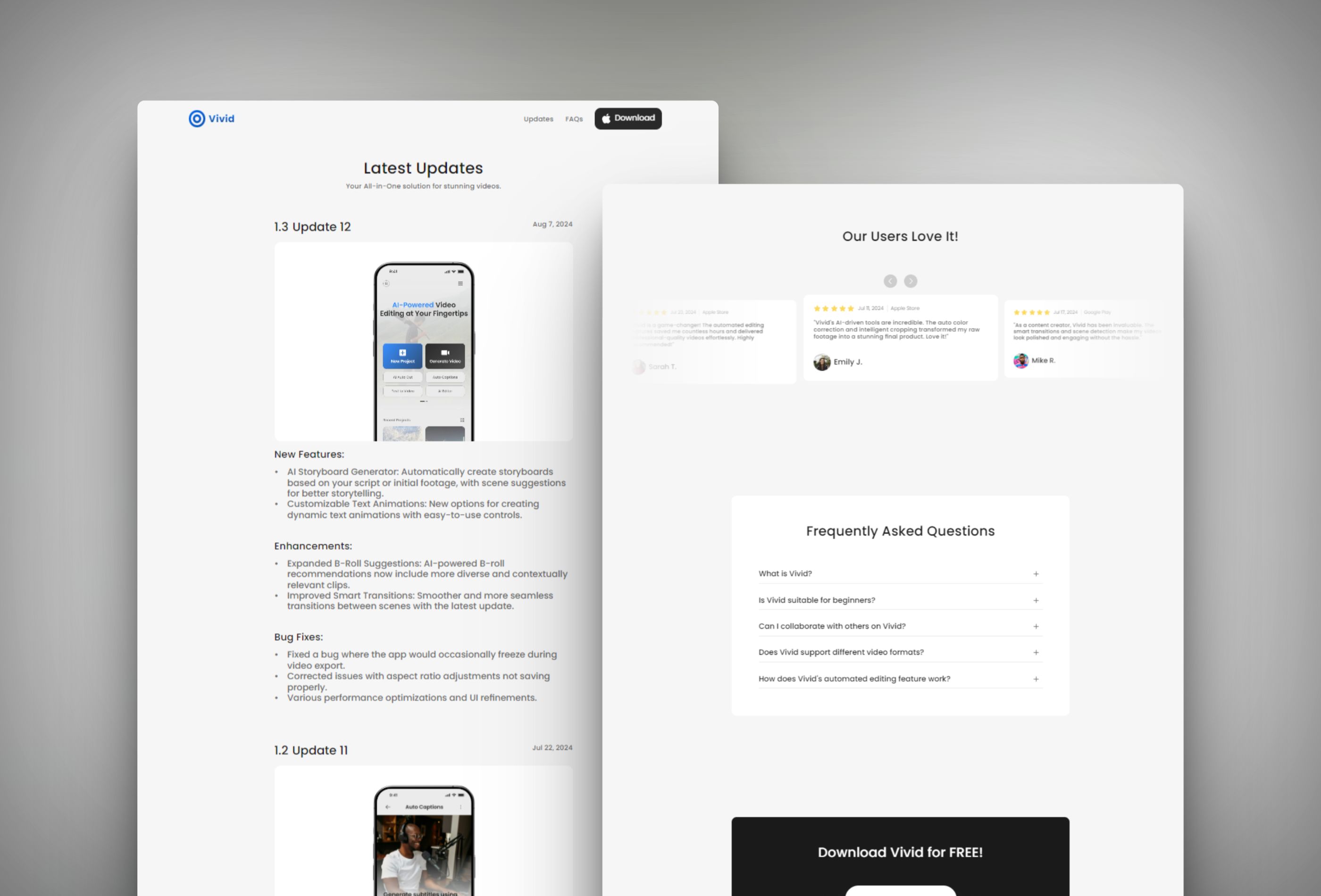 Screenshot 4 of Vivid mobile app showcase template
