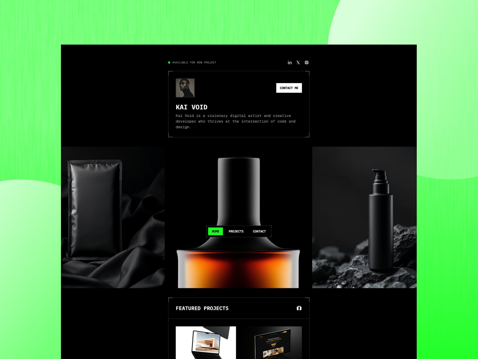 Screenshot of Void website