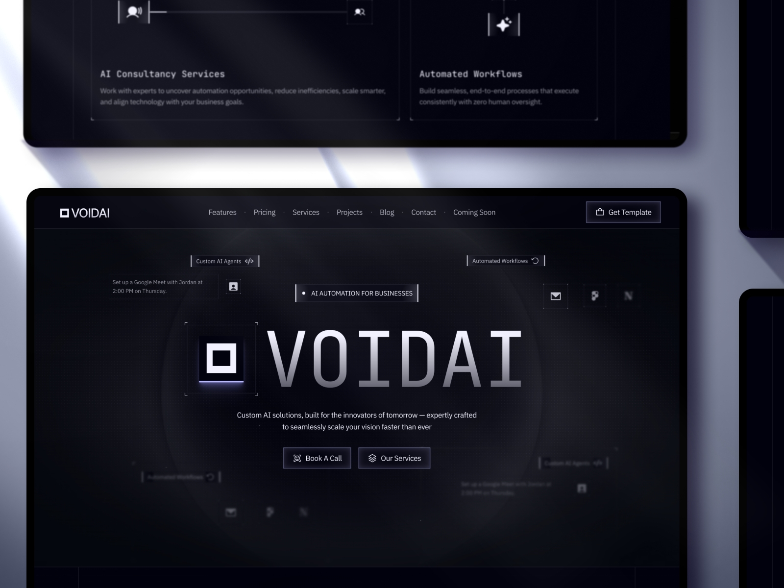Screenshot of Voidai website