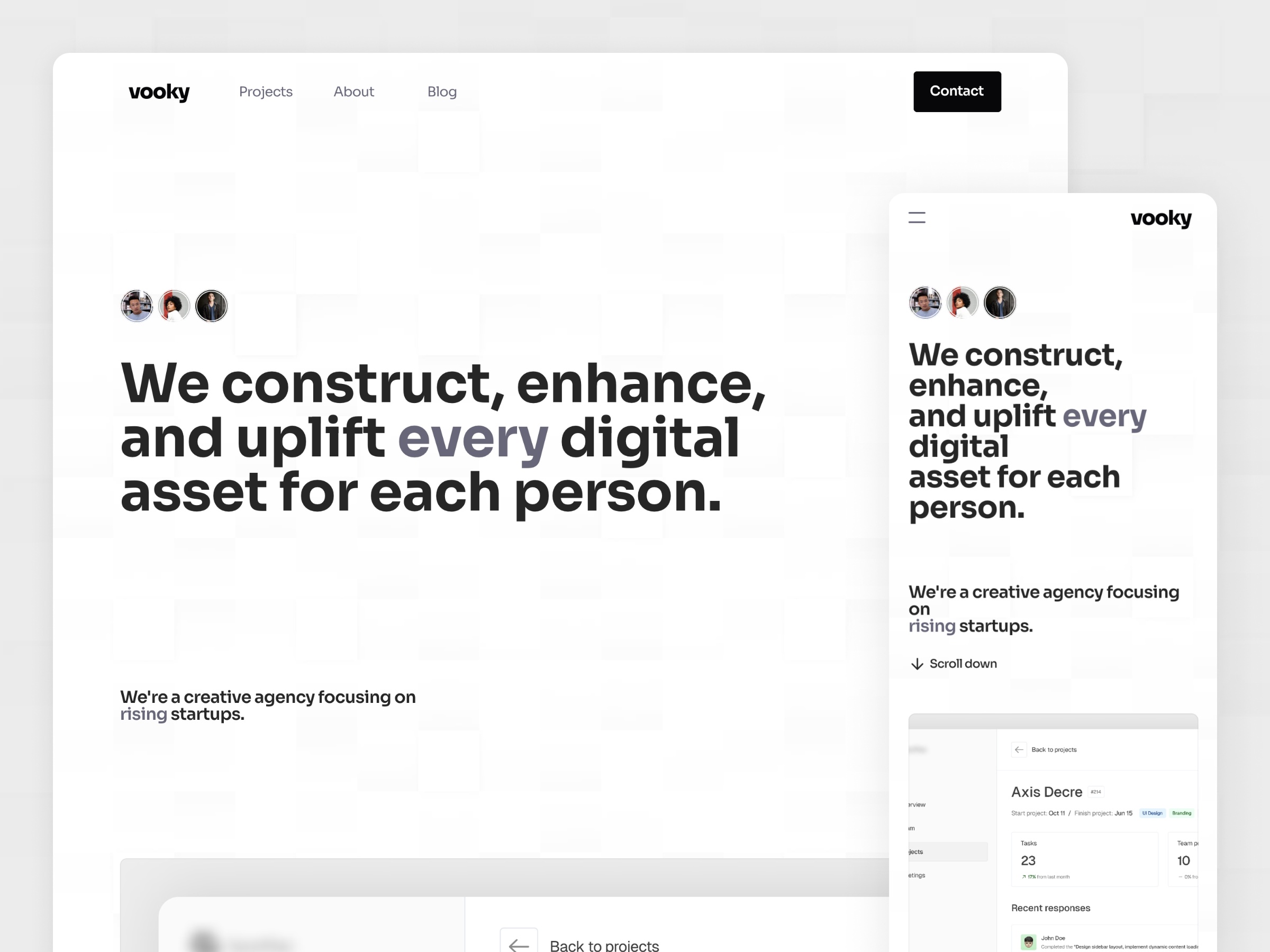 Screenshot of Vooky website