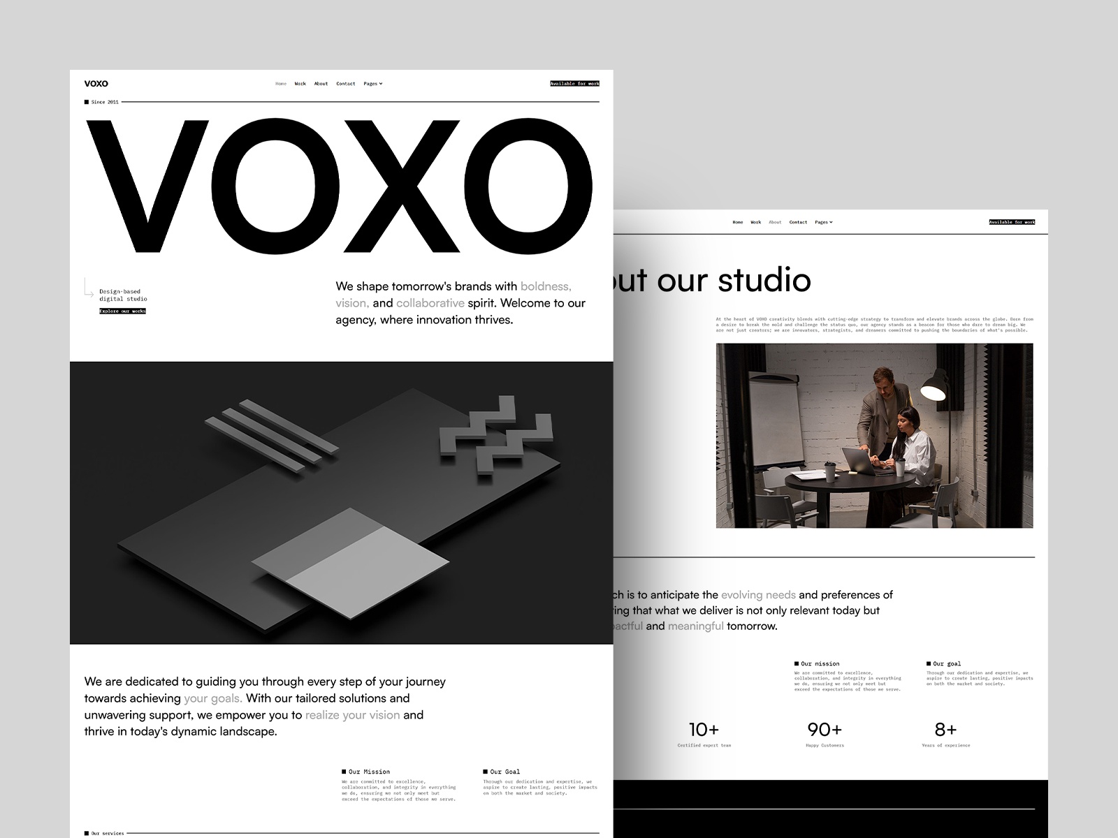 Screenshot of Voxo website